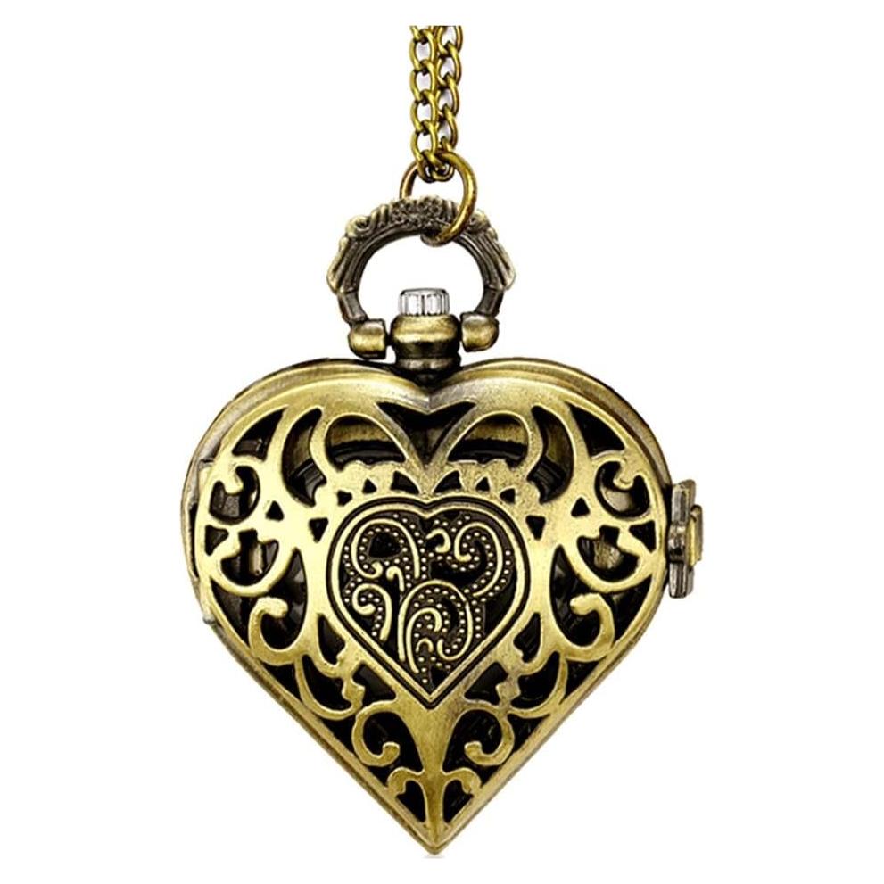 Reloj de bolsillo VIGOROSO corazón plateado unisex