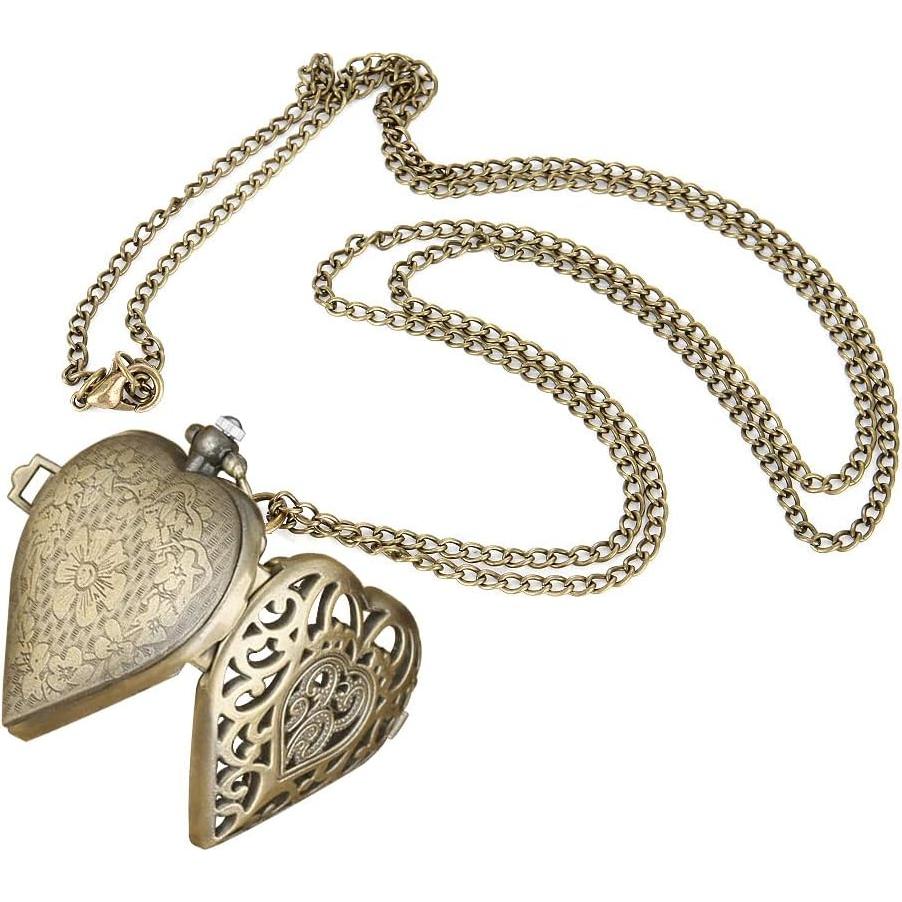 Reloj de bolsillo VIGOROSO corazón plateado unisex