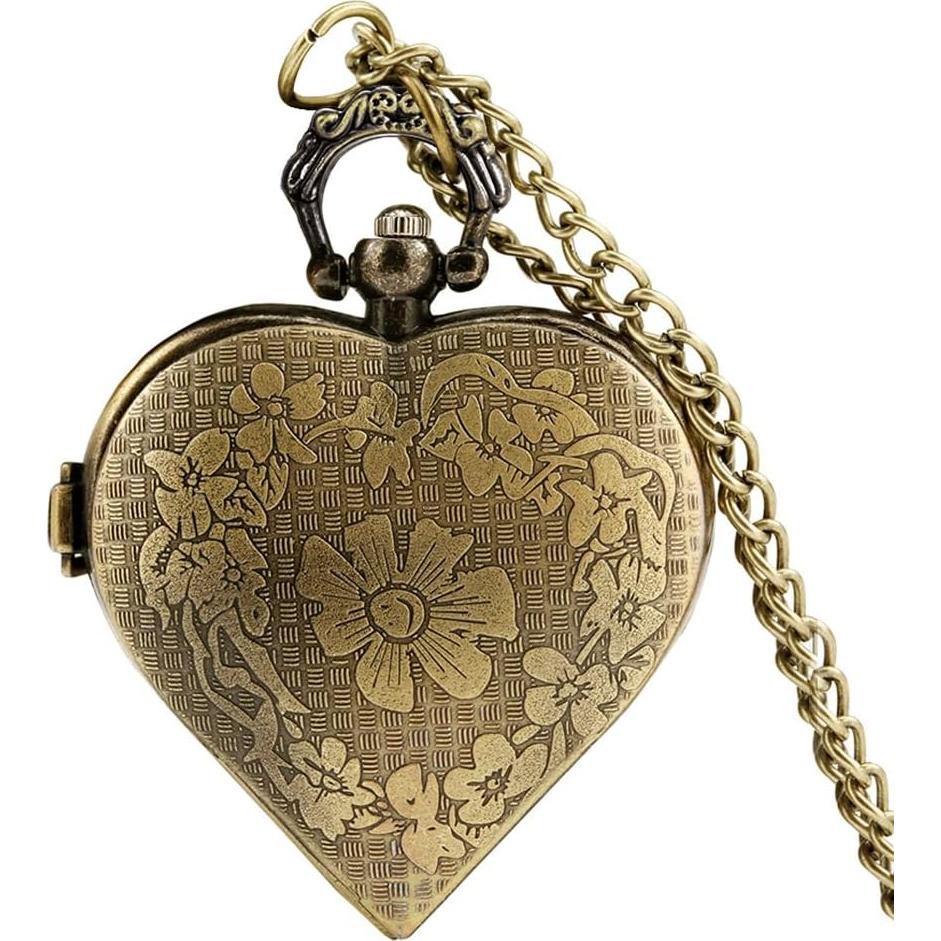 Reloj de bolsillo VIGOROSO corazón plateado unisex