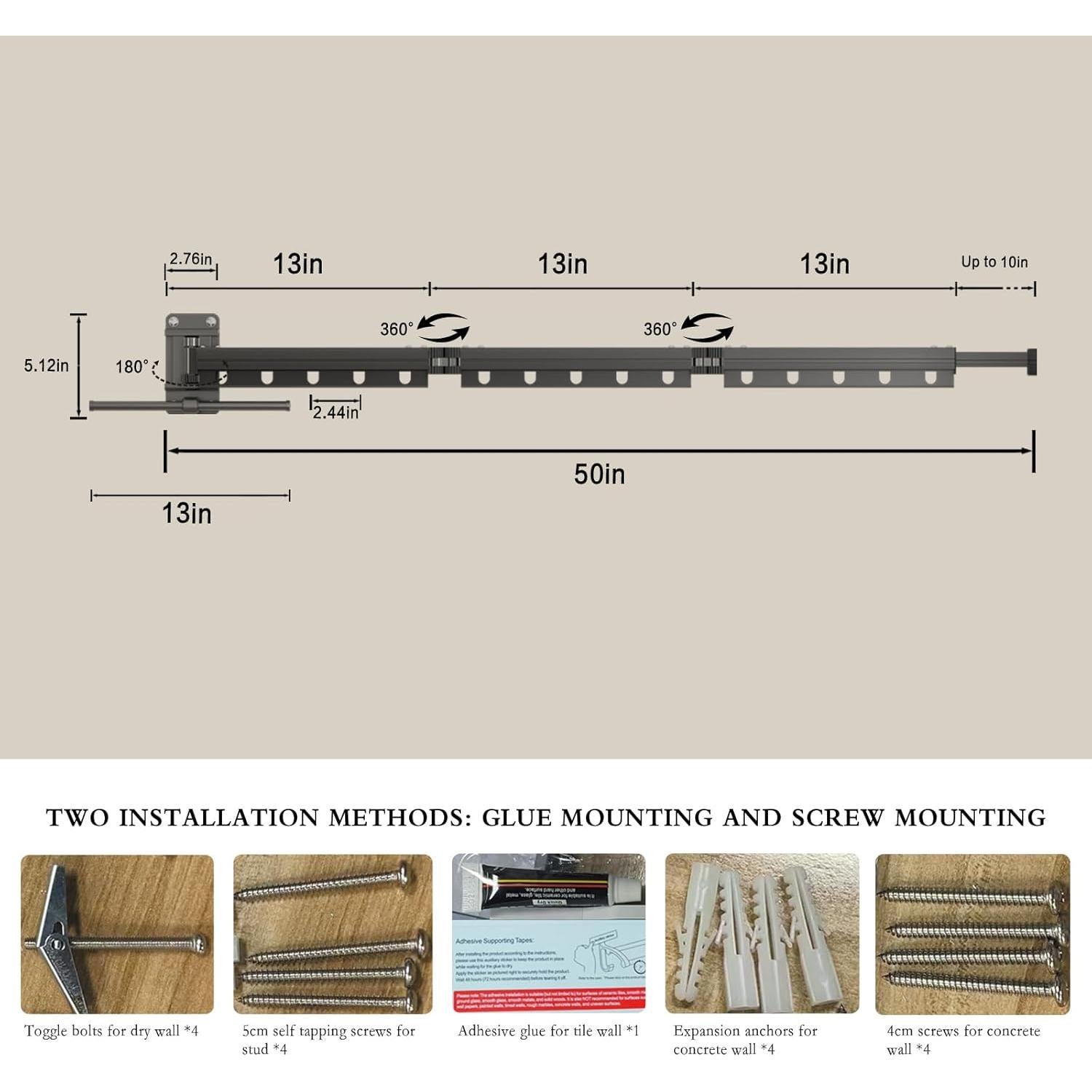 Estante Plegable para Secar Ropa CICUFY Gris Mate 127 cm