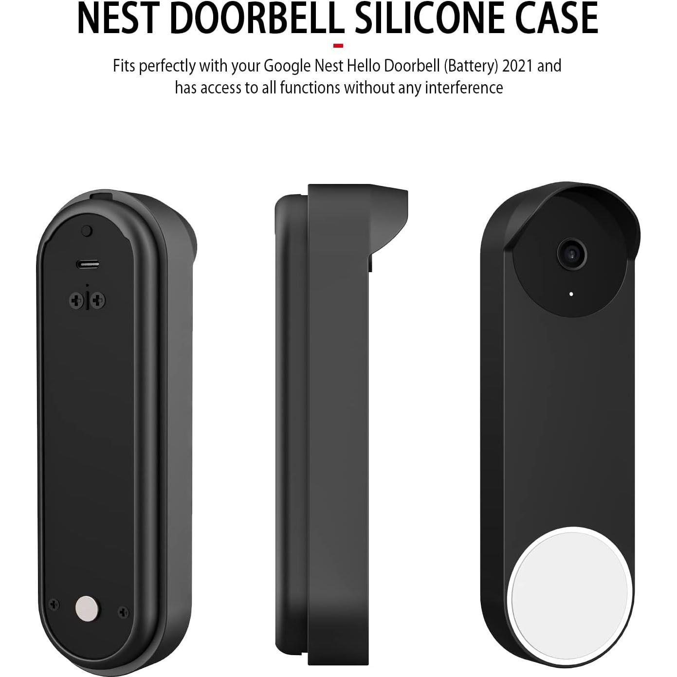 Funda de Silicona para Timbre Google Nest Hello 2021 - Negro