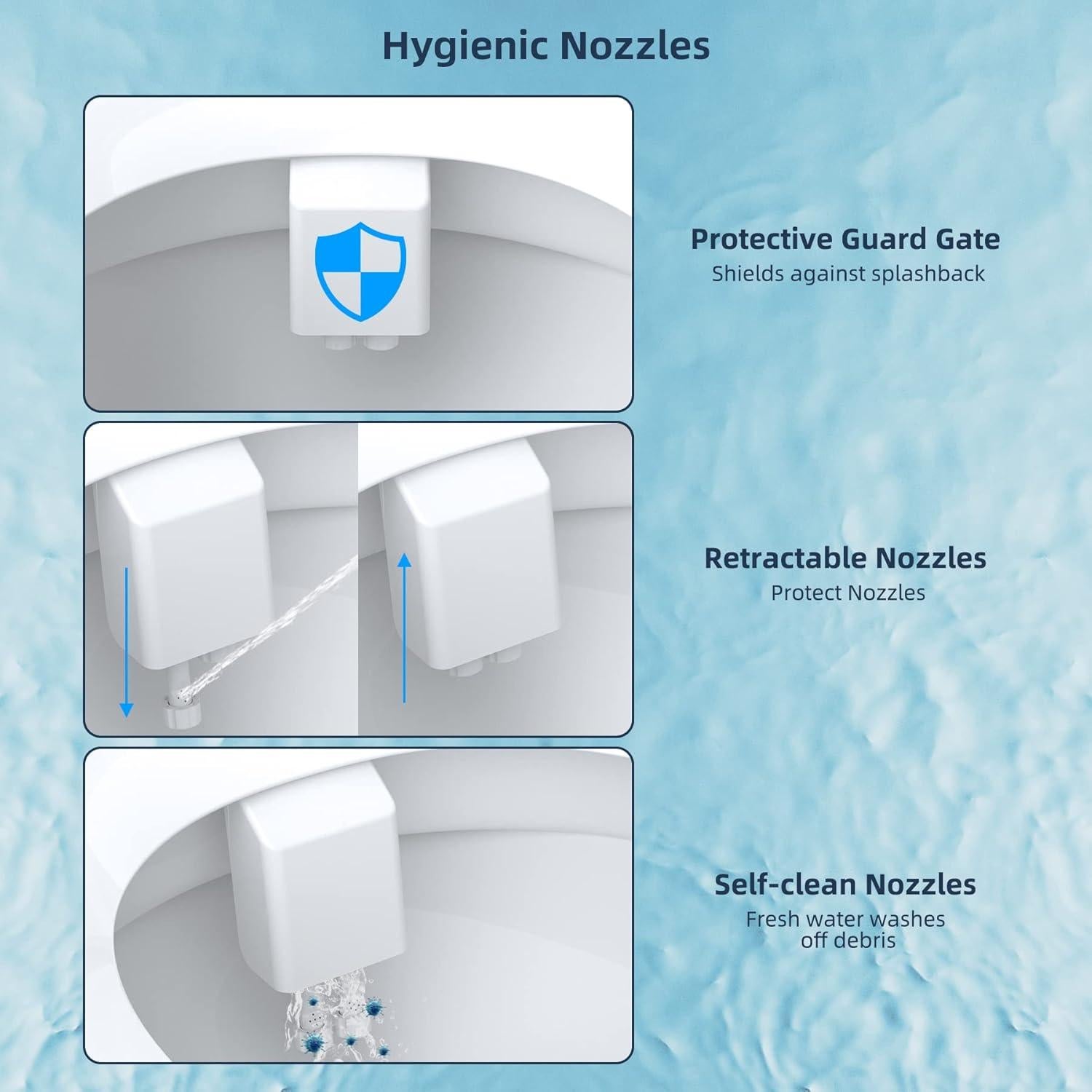 Accesorio de Bidet Hibbent Doble Boquilla Ajustable Blanco/Cromo