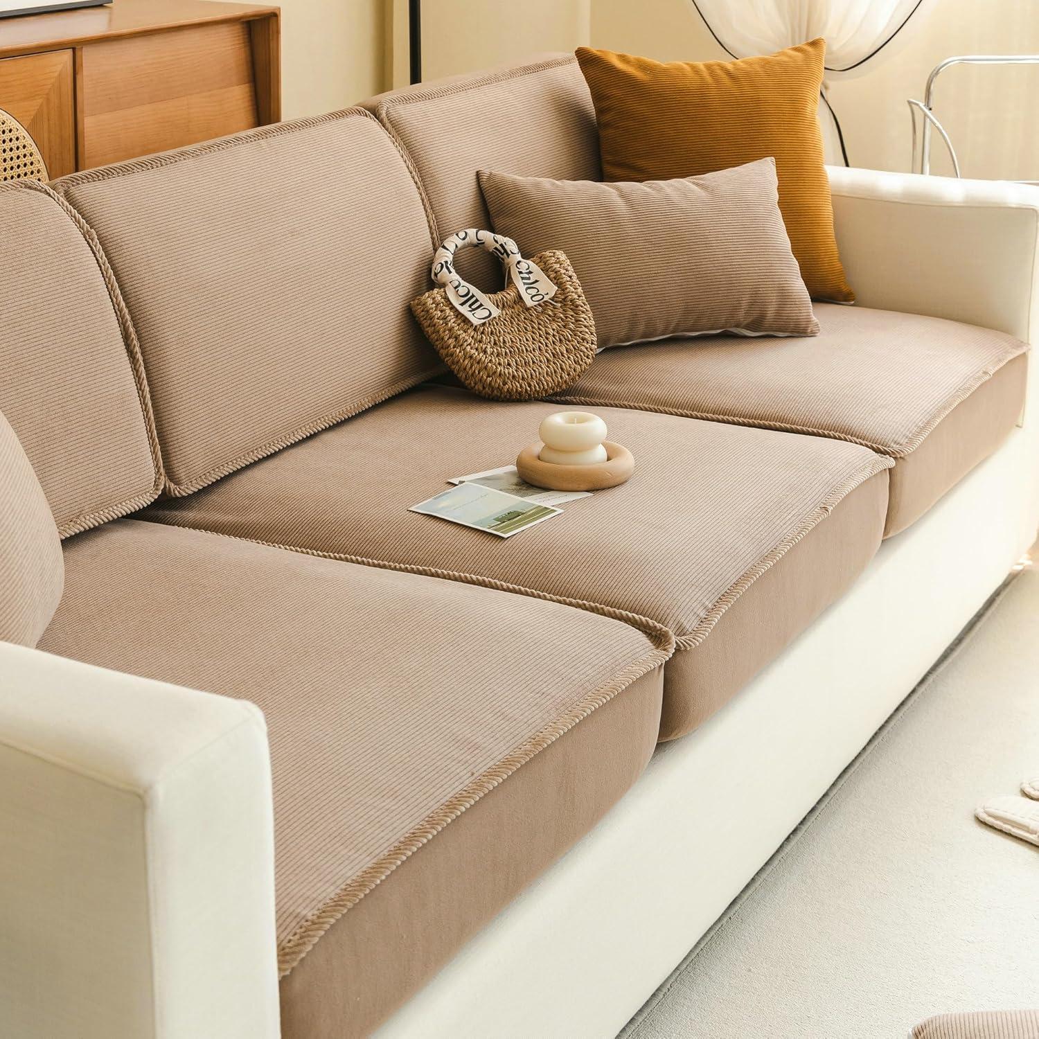 Funda de Sofá Elástica BSTMAI Marrón 61x61cm Protector Cojín