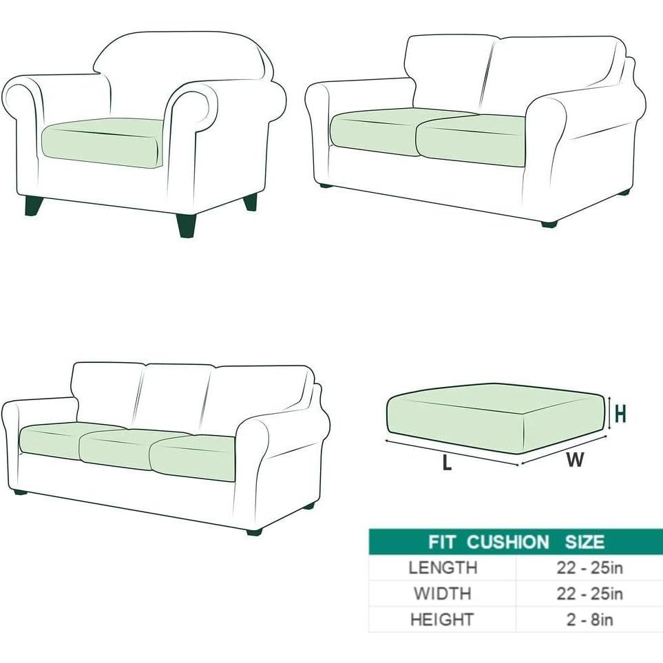 Funda de Sofá Elástica BSTMAI Marrón 61x61cm Protector Cojín