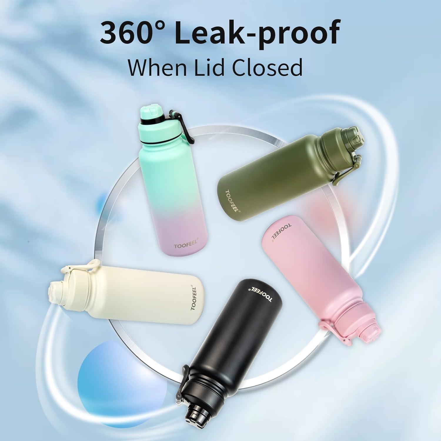 Botella Aislada TOOFEL 1L Acero Inoxidable Negro