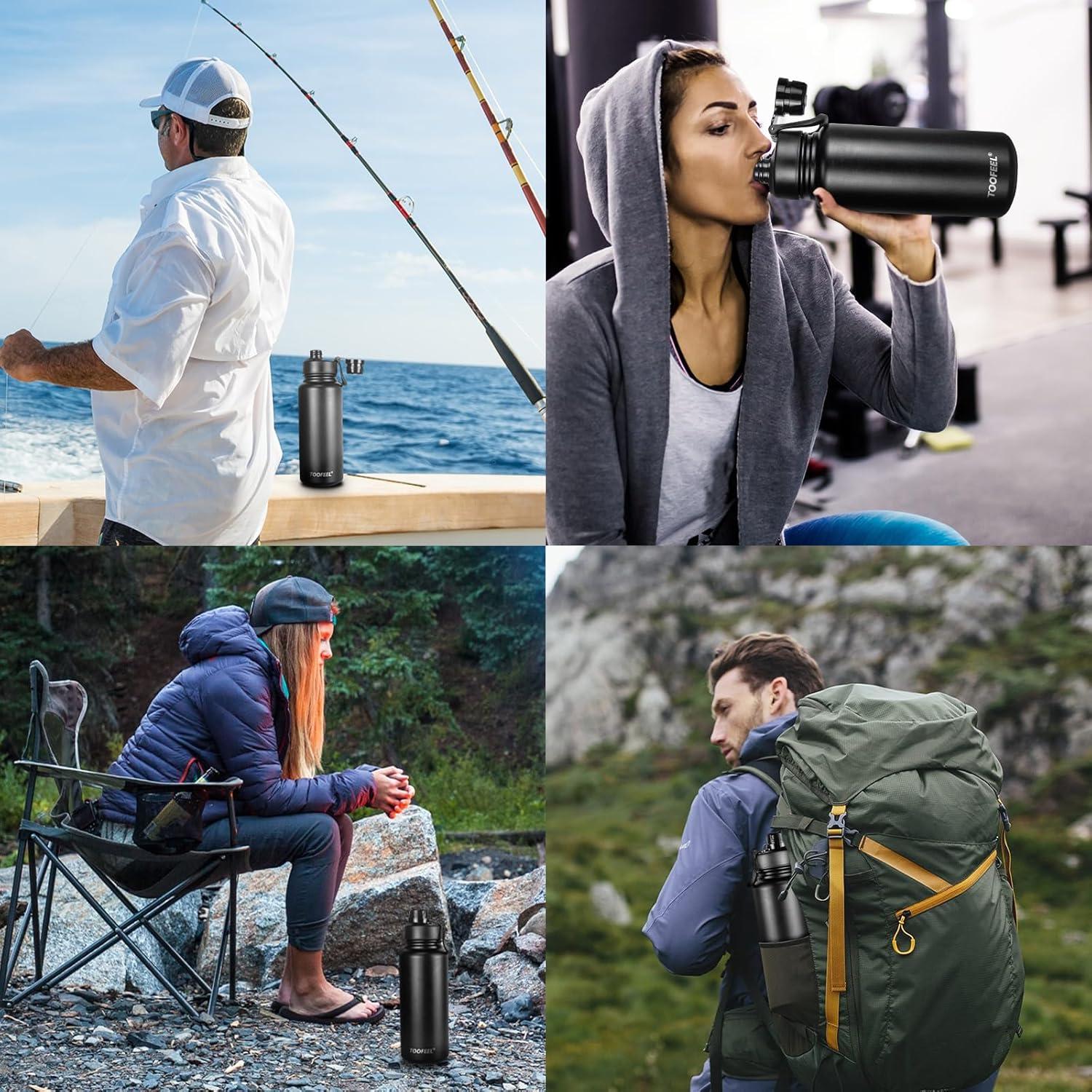 Botella Aislada TOOFEL 1L Acero Inoxidable Negro