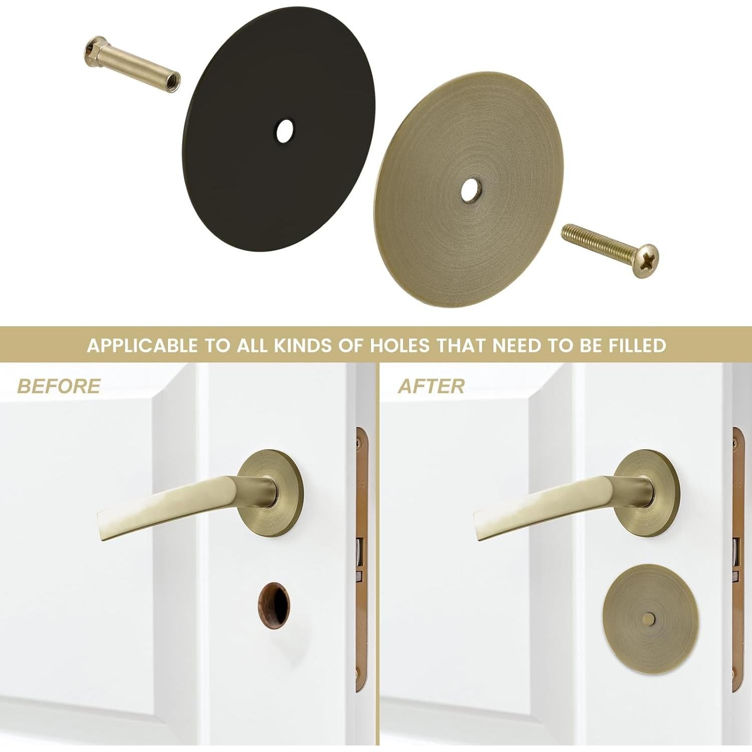 Placa de Cubierta de Agujero de Manija de Puerta Bronce Antiguo 66mm