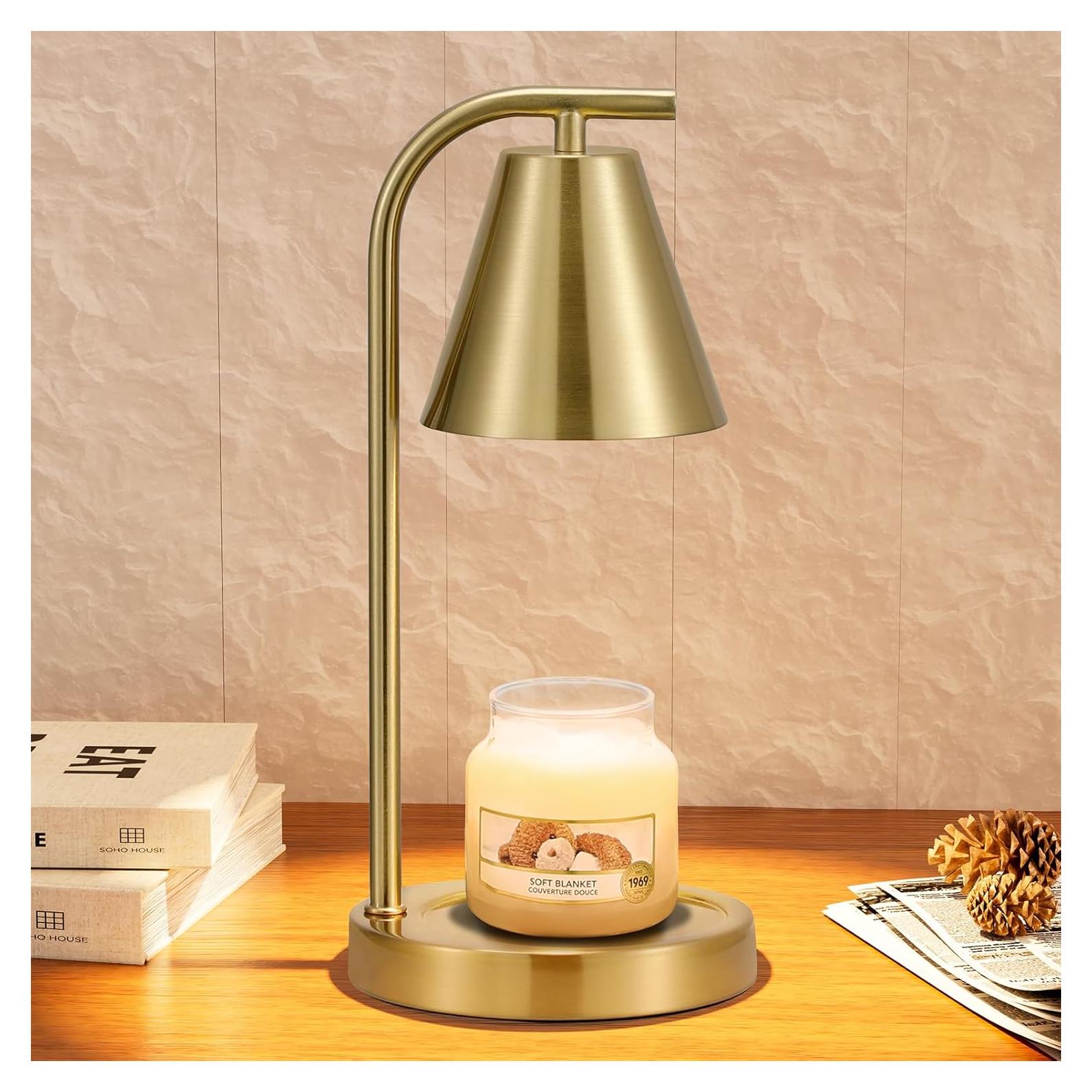 Lámpara Calentadora de Velas Hong-in Dorada con Temporizador