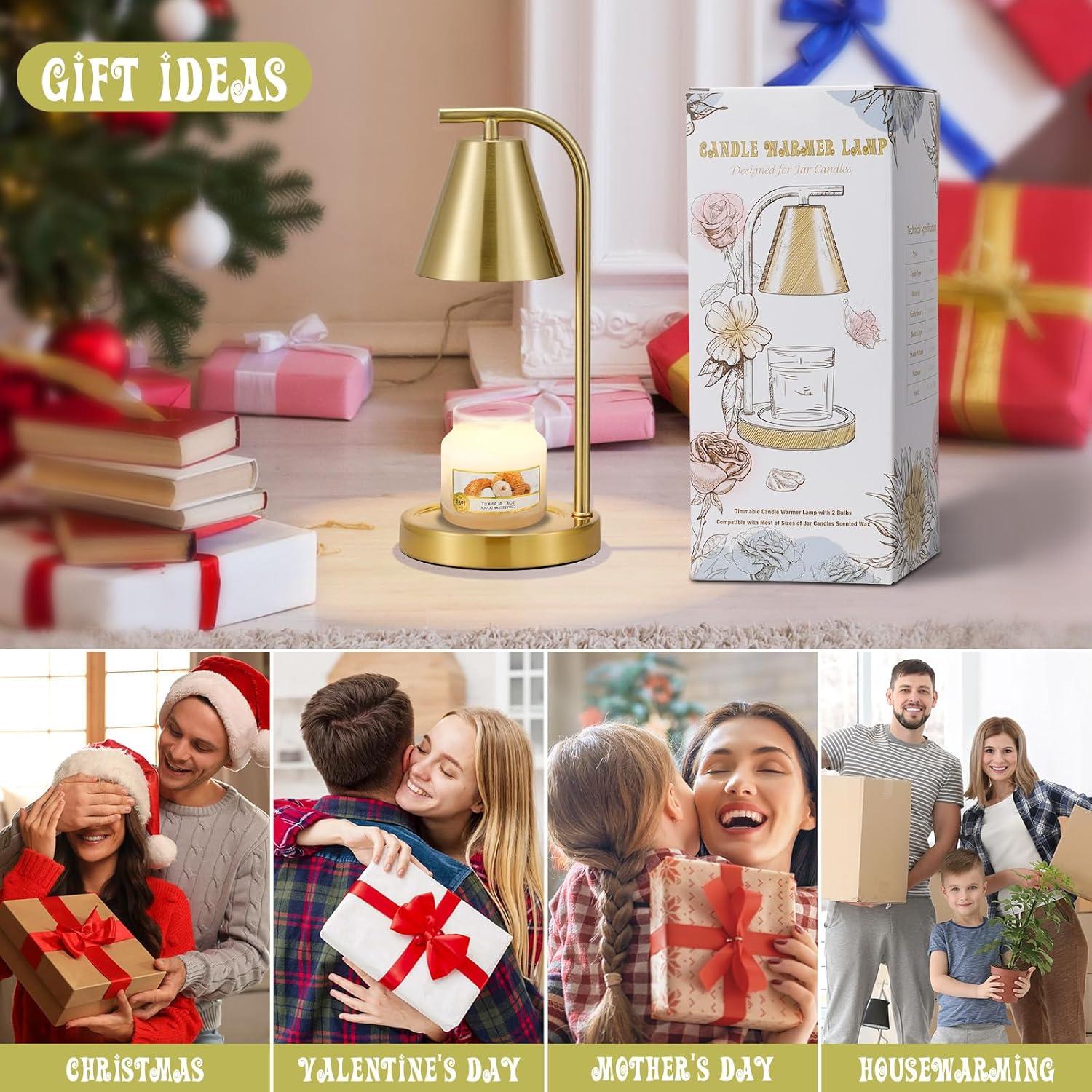 Lámpara Calentadora de Velas Hong-in Dorada con Temporizador