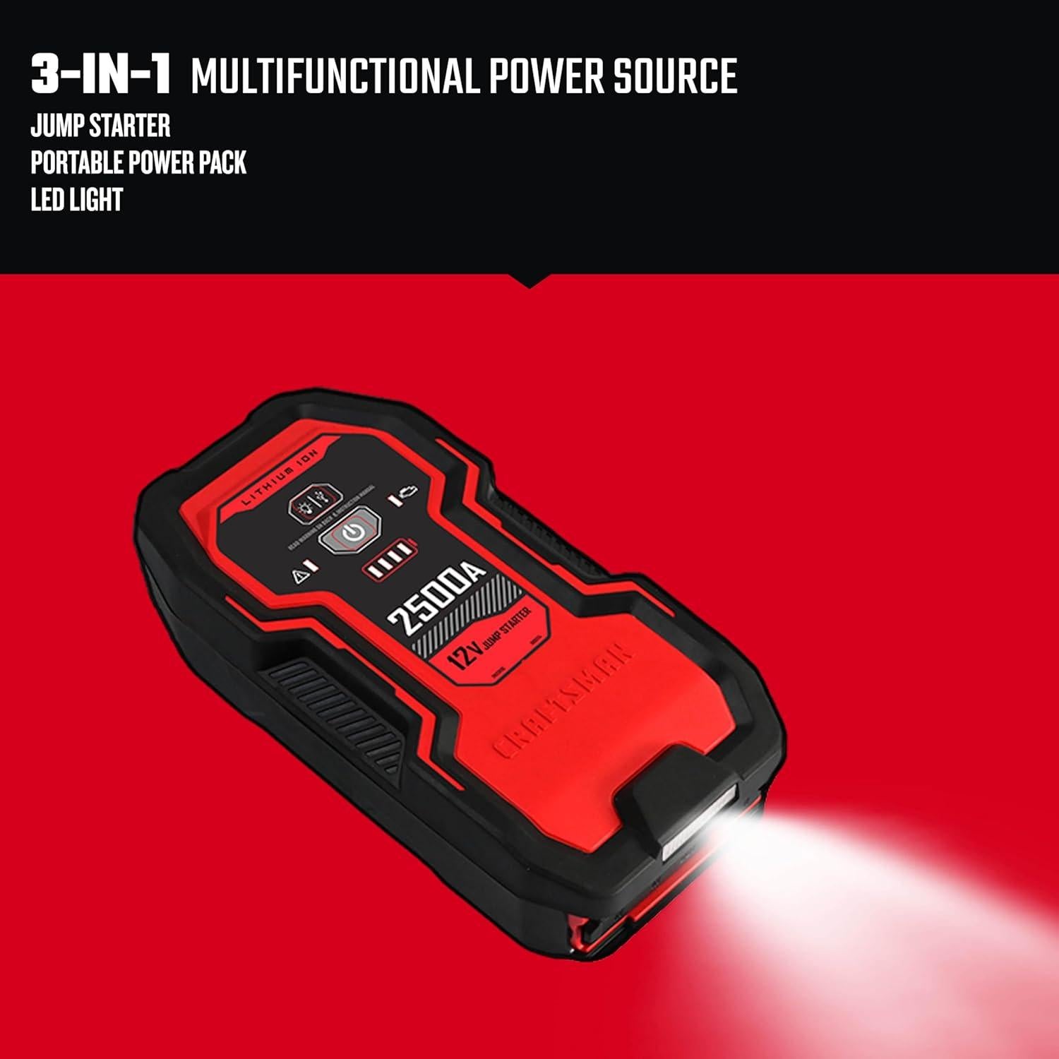 Arrancador de Salto CRAFTSMAN CMXCESM262 2500A 12V USB LED