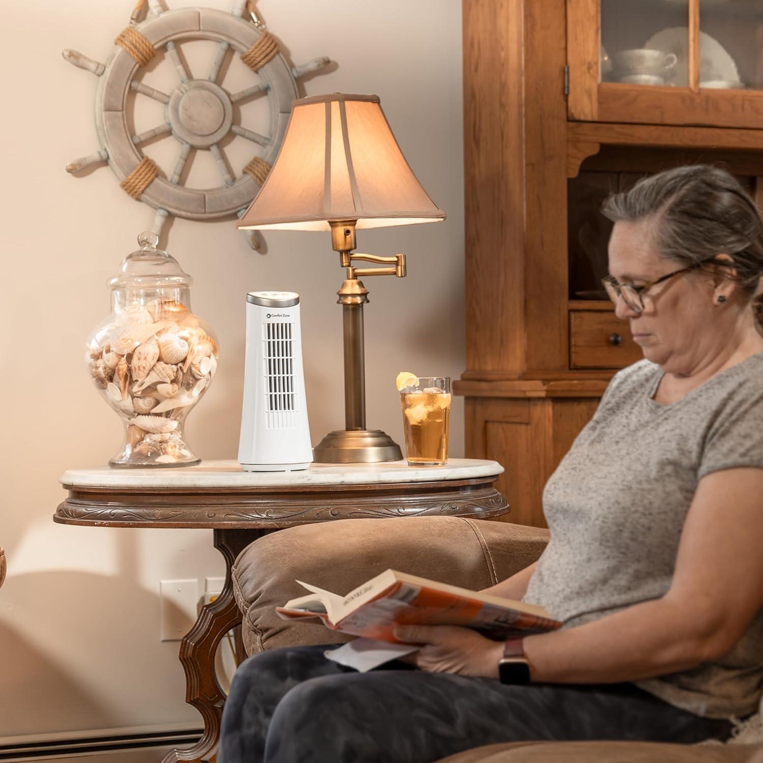 Ventilador de Torre Oscilante Comfort Zone 30 cm 2 Velocidades