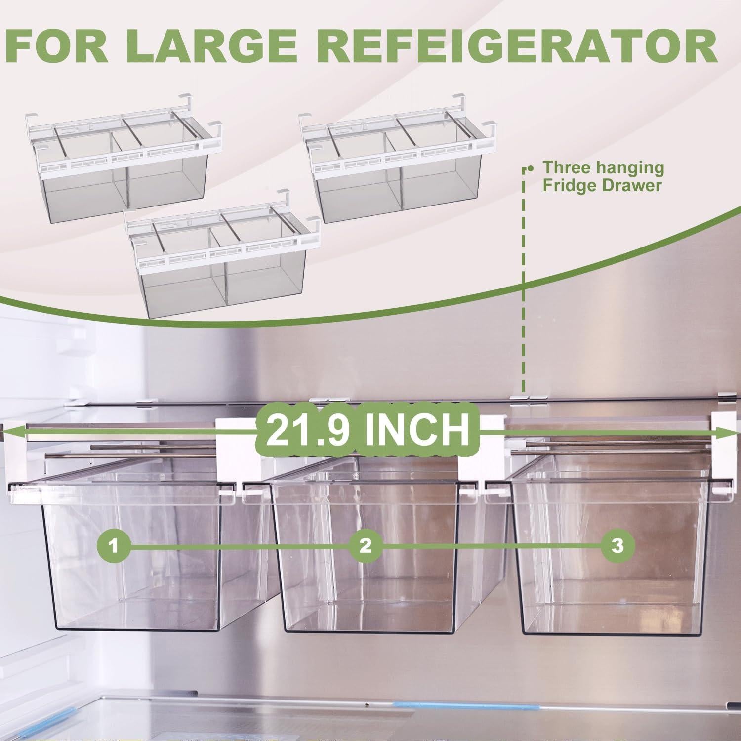 Organizador de Cajón para Refrigerador Yatmung 2 Pack 35-54 cm