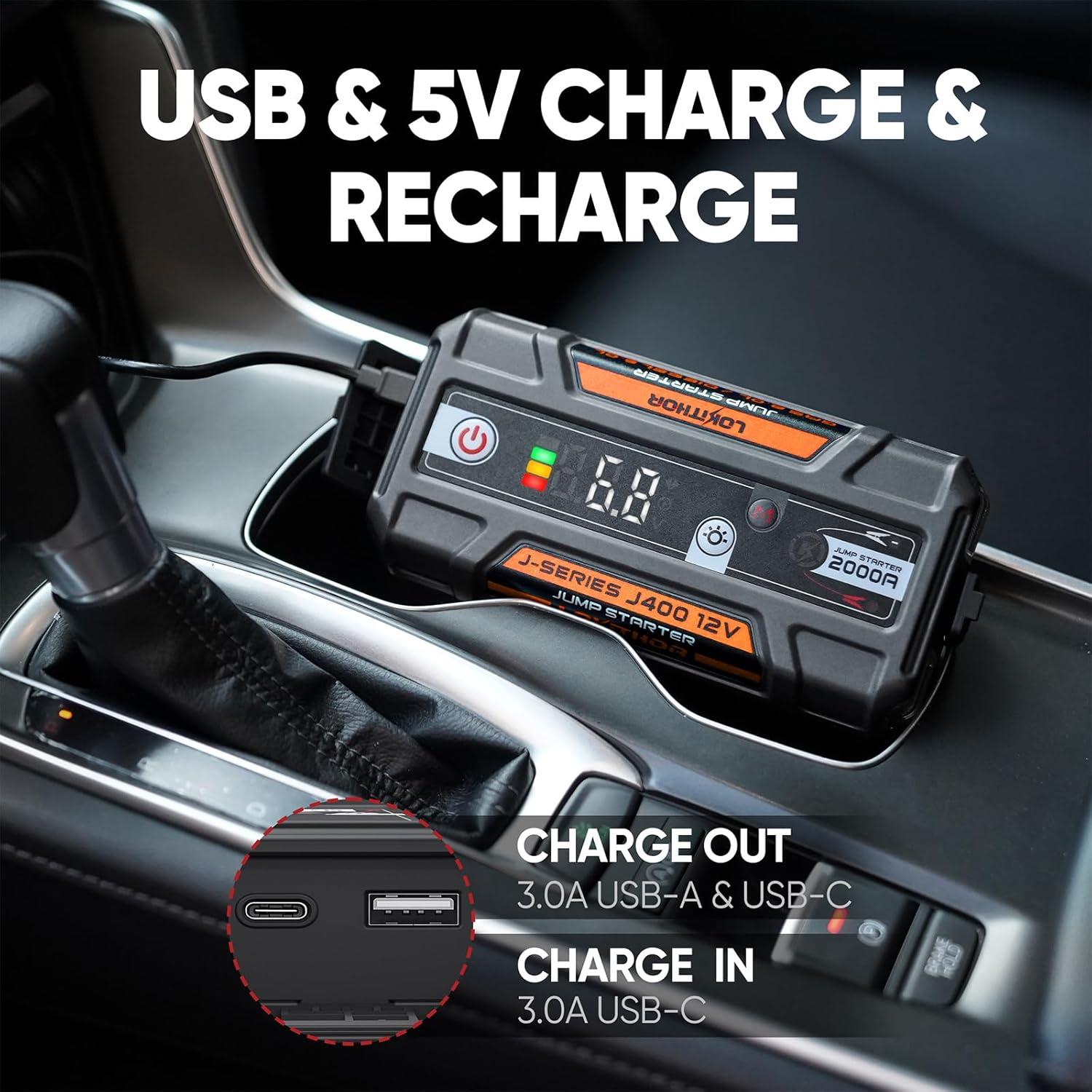 Arrancador LOKITHOR J400 2000A 12V Portátil y Seguro