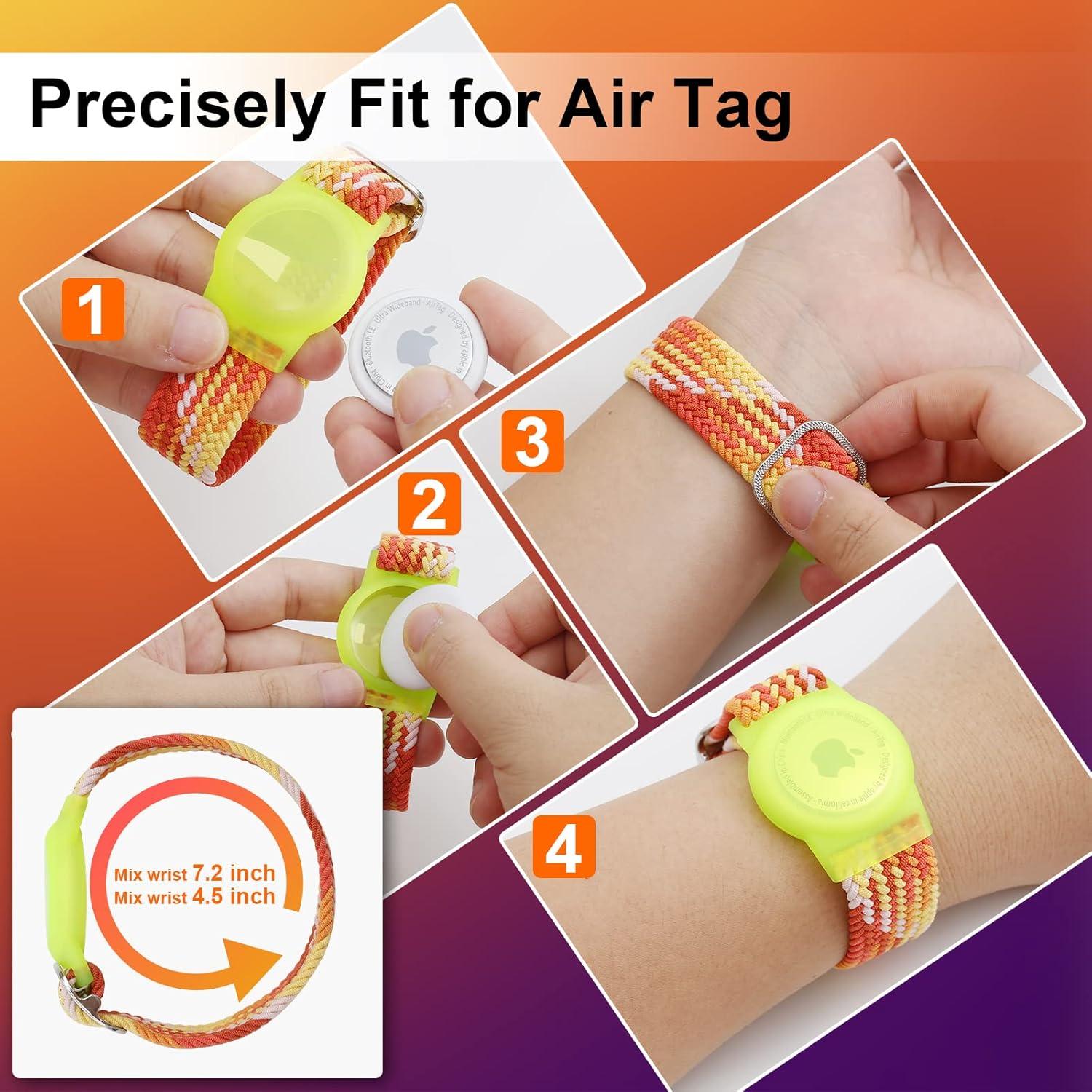 Pulsera Ajustable Yizhet para AirTag - Nylon Negro 37.8-60.7 cm