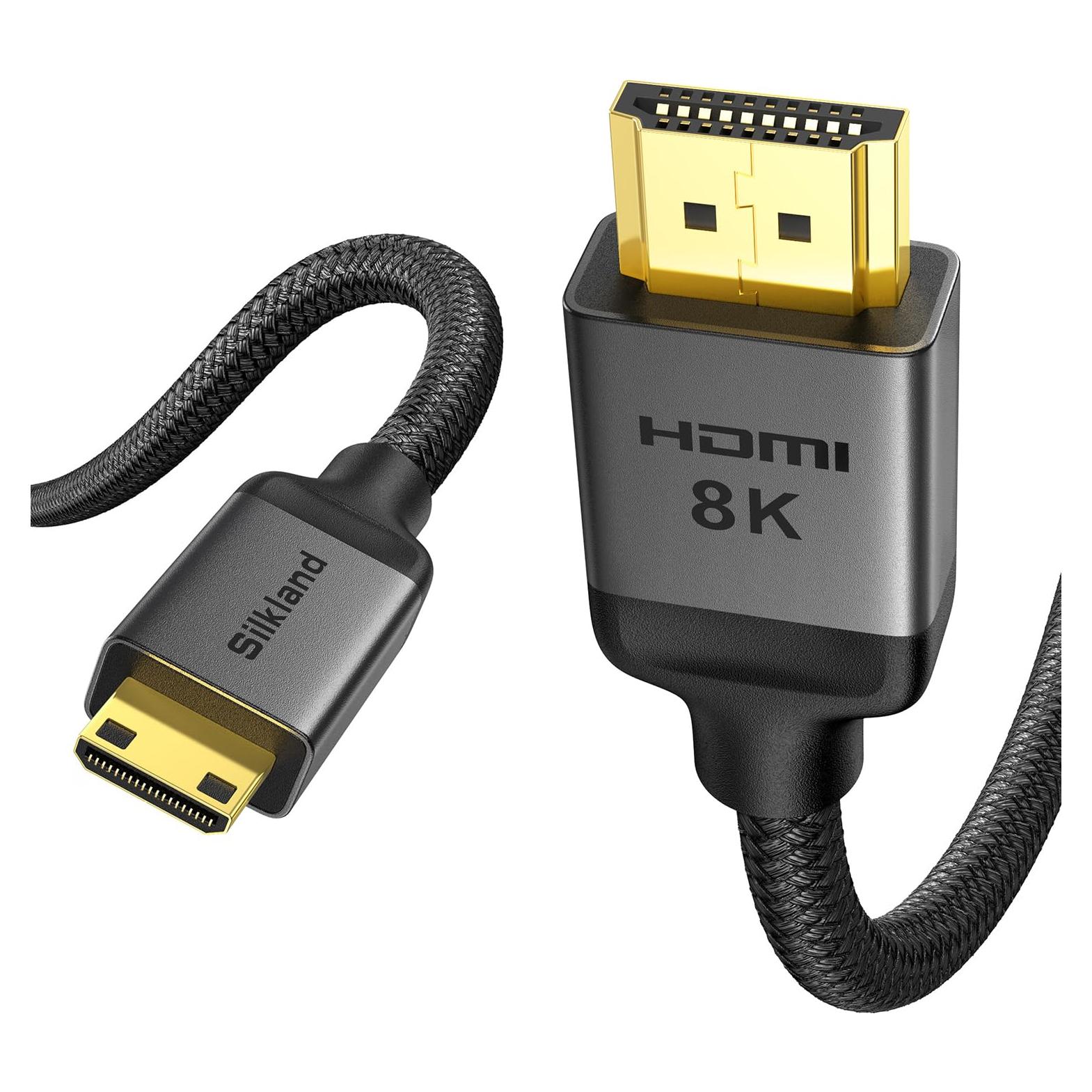 Cable Mini HDMI a HDMI Silkland 1 Pie 8K 60Hz 48Gbps