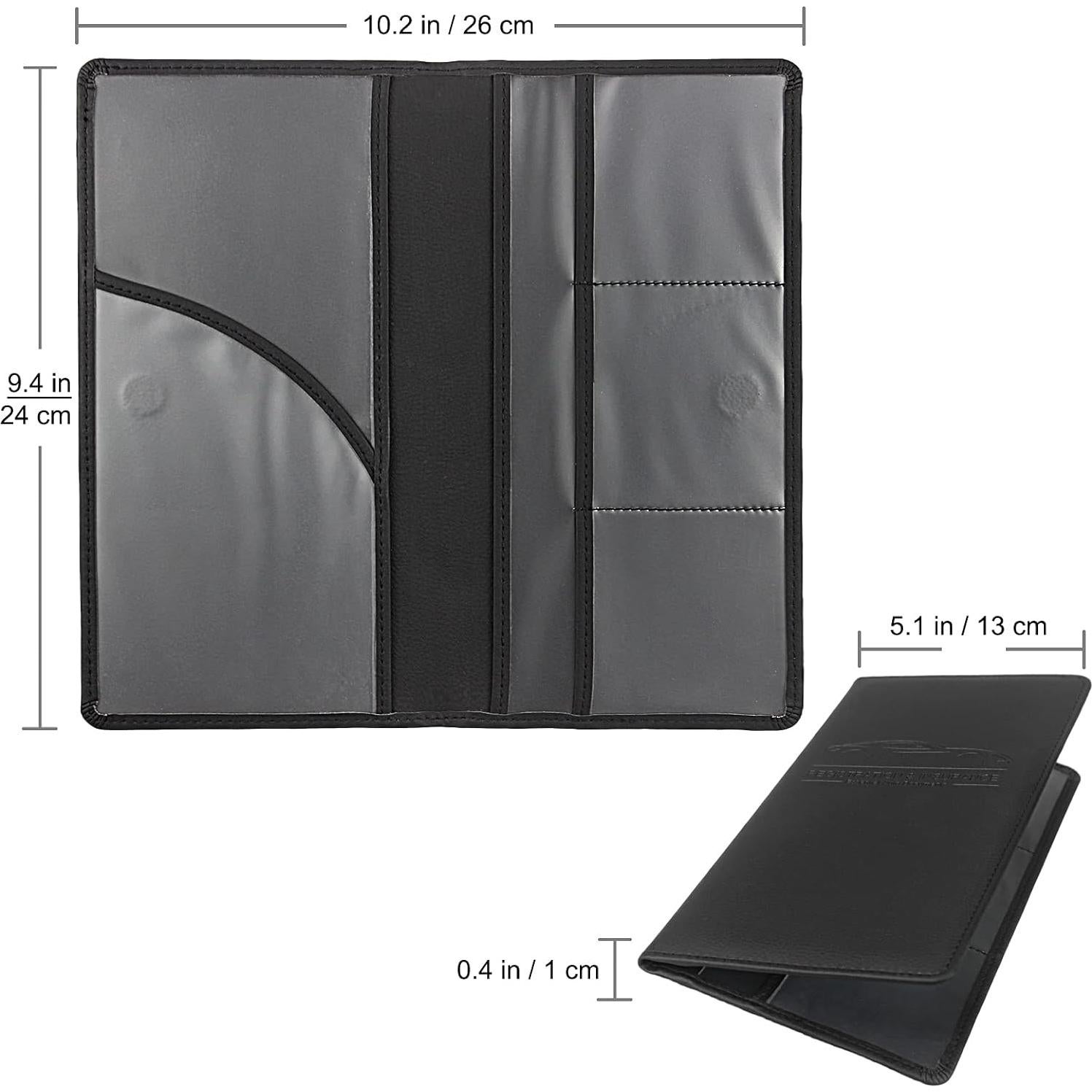 Portatarjetas de Registro y Seguro LumiMokki Negro con Cierre Magnético