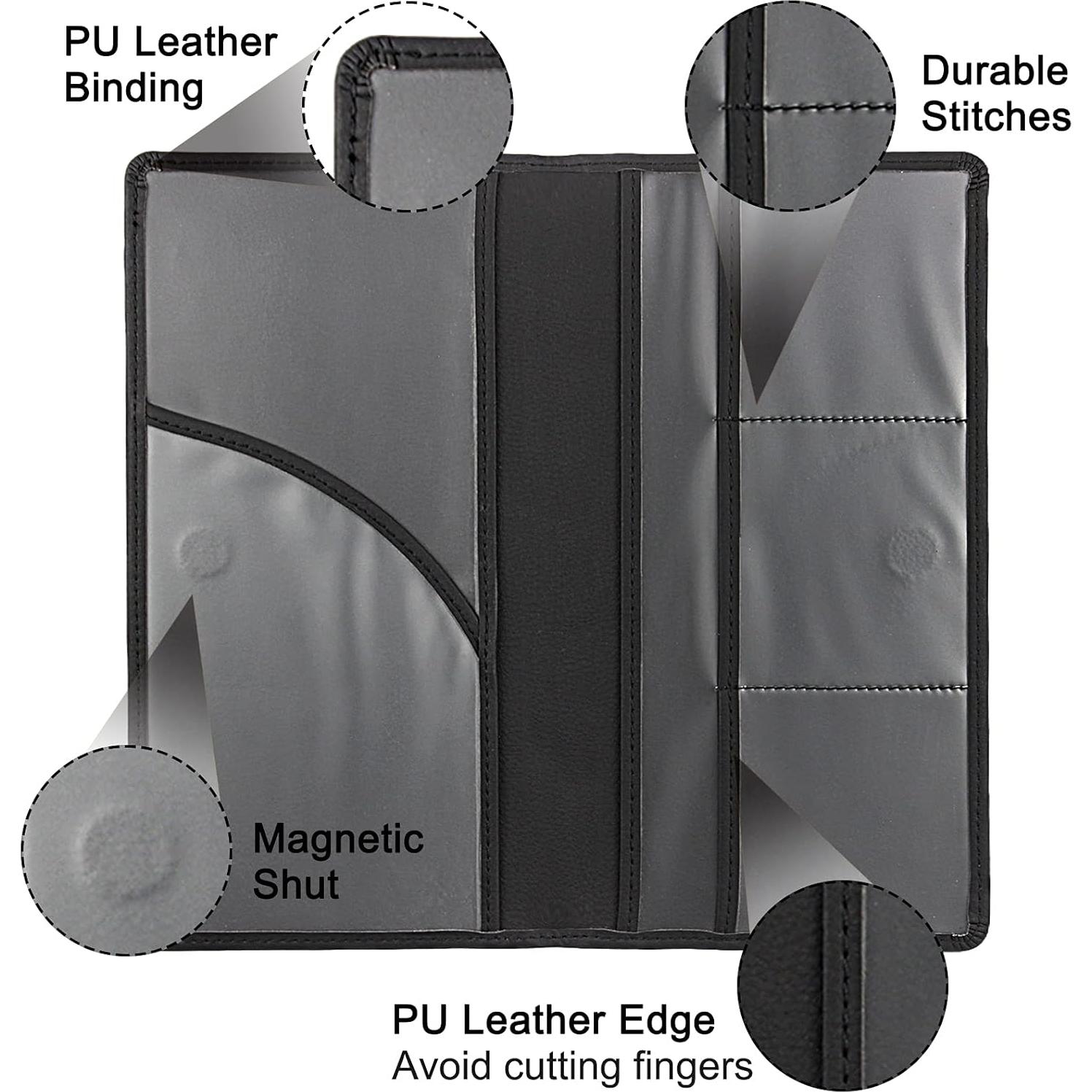 Portatarjetas de Registro y Seguro LumiMokki Negro con Cierre Magnético