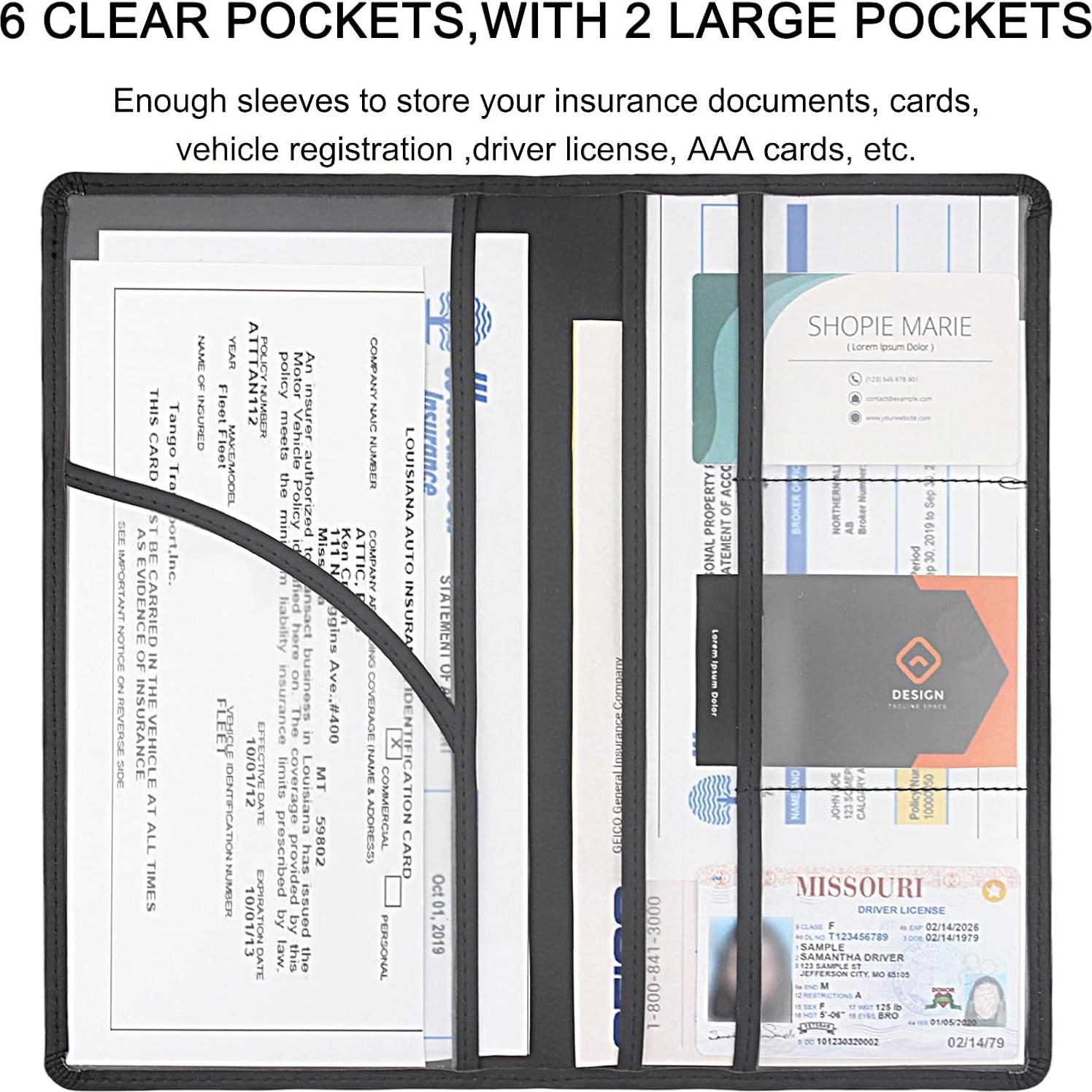 Portatarjetas de Registro y Seguro LumiMokki Negro con Cierre Magnético