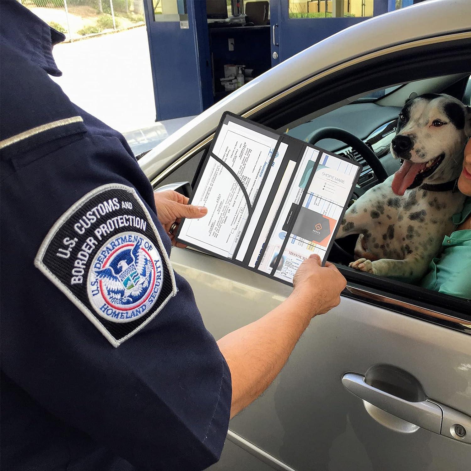 Portatarjetas de Registro y Seguro LumiMokki Negro con Cierre Magnético