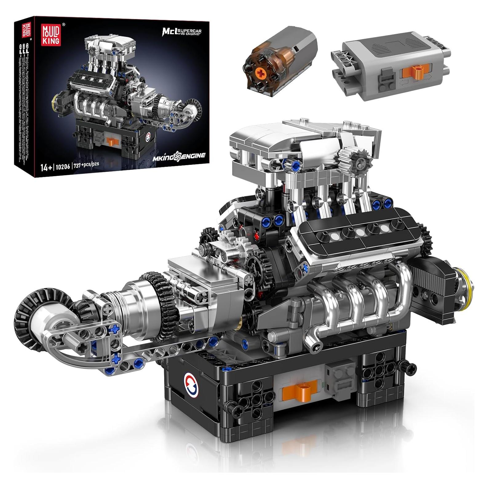 Mould King Kit Motor V8 737 Piezas para Construcción