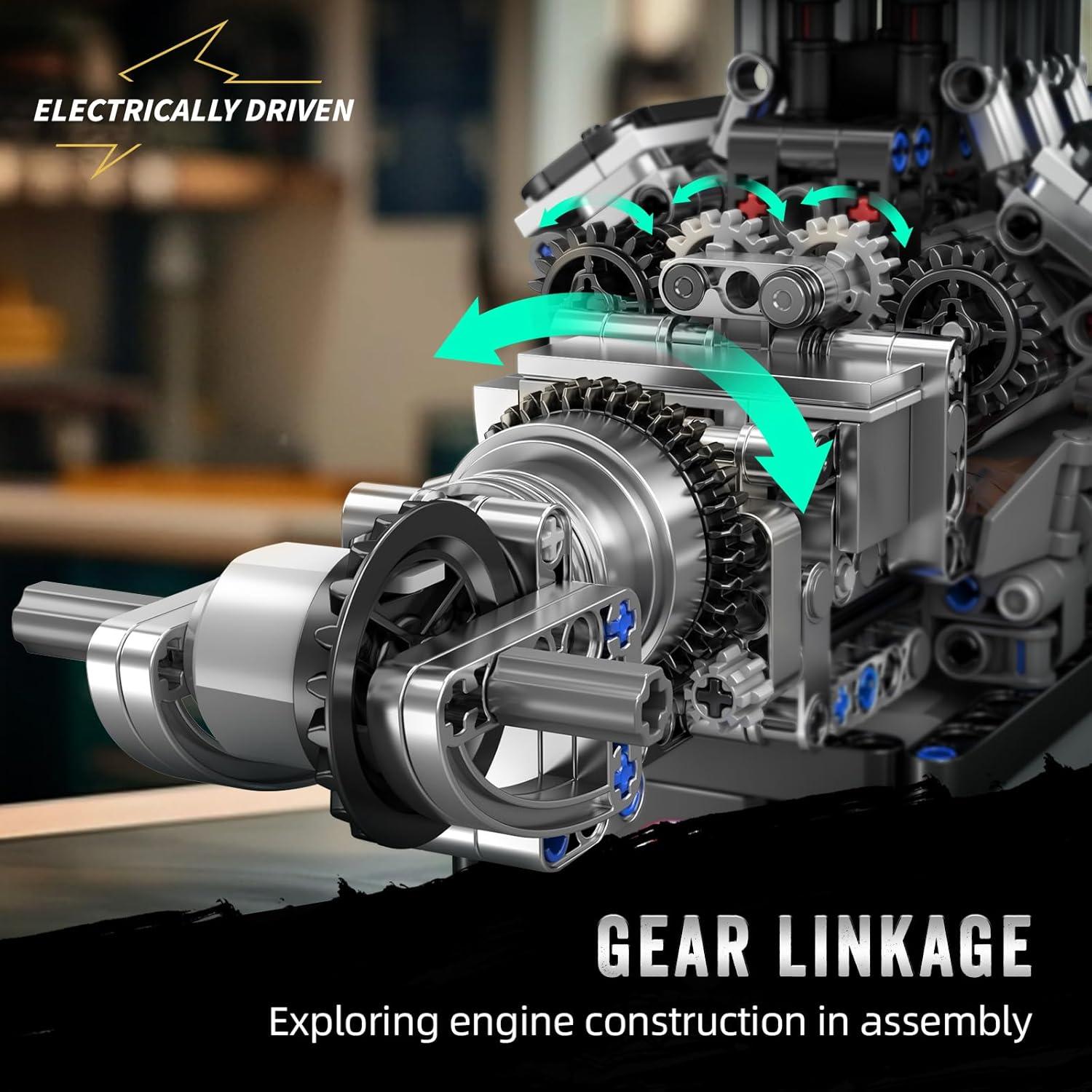 Mould King Kit Motor V8 737 Piezas para Construcción