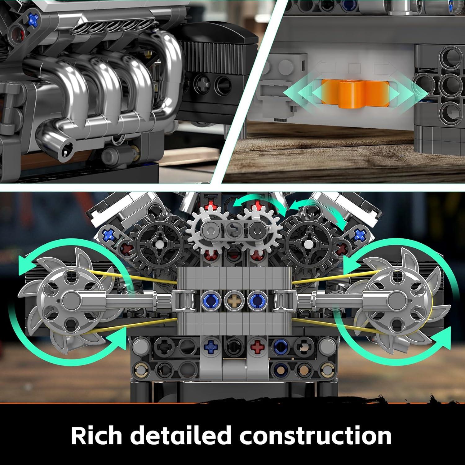 Mould King Kit Motor V8 737 Piezas para Construcción