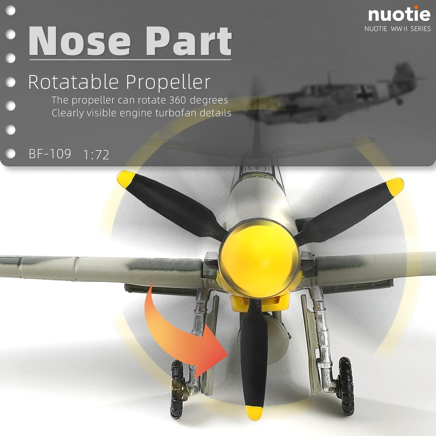 Modelo avión combate NUOTIE BF-109 escala 1/72 camuflaje