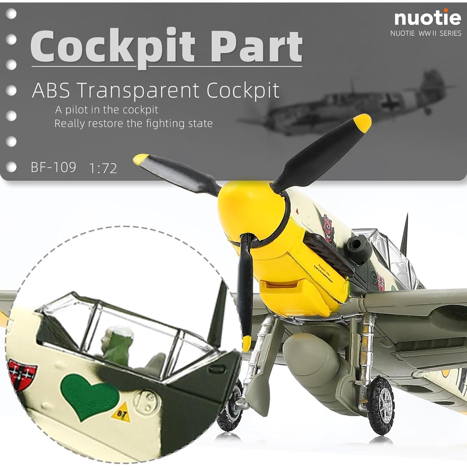 Modelo avión combate NUOTIE BF-109 escala 1/72 camuflaje