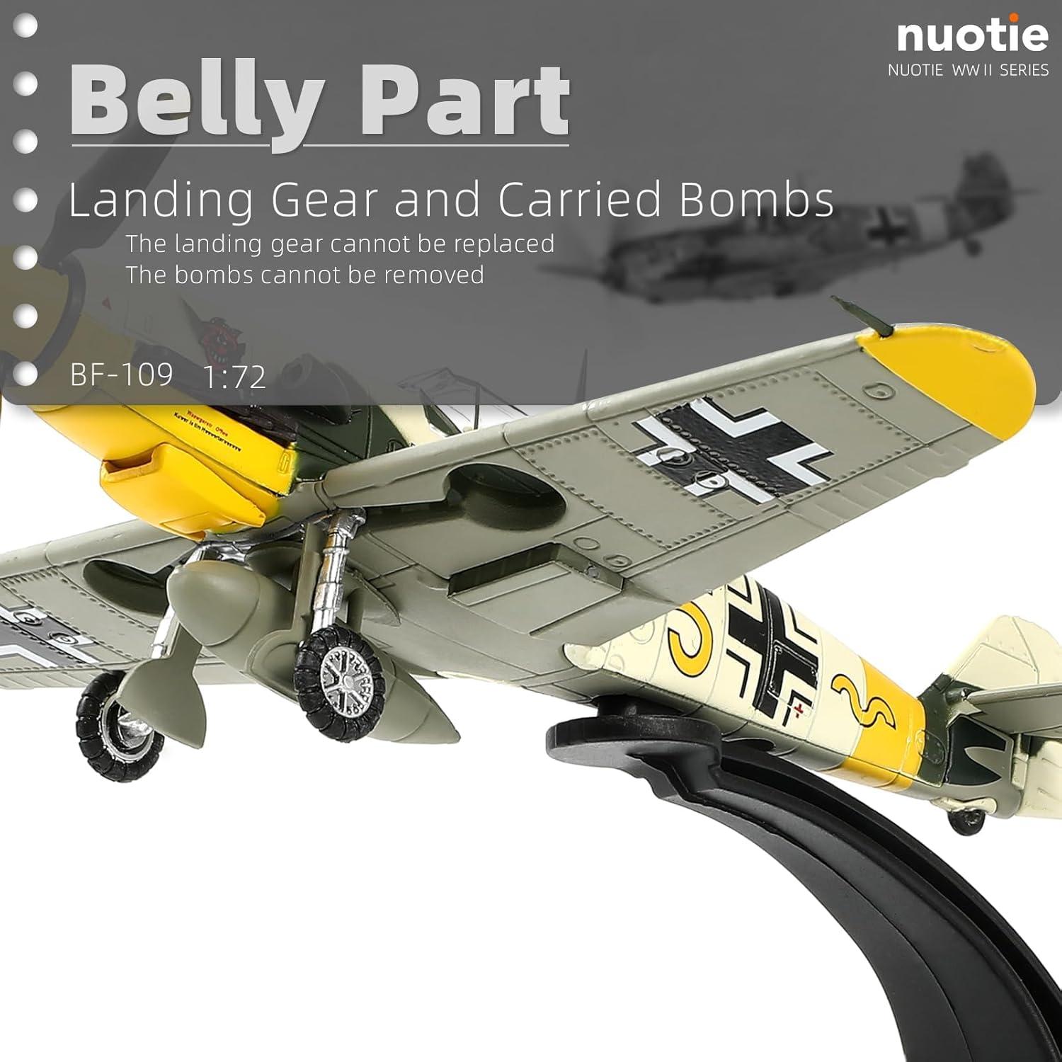 Modelo avión combate NUOTIE BF-109 escala 1/72 camuflaje