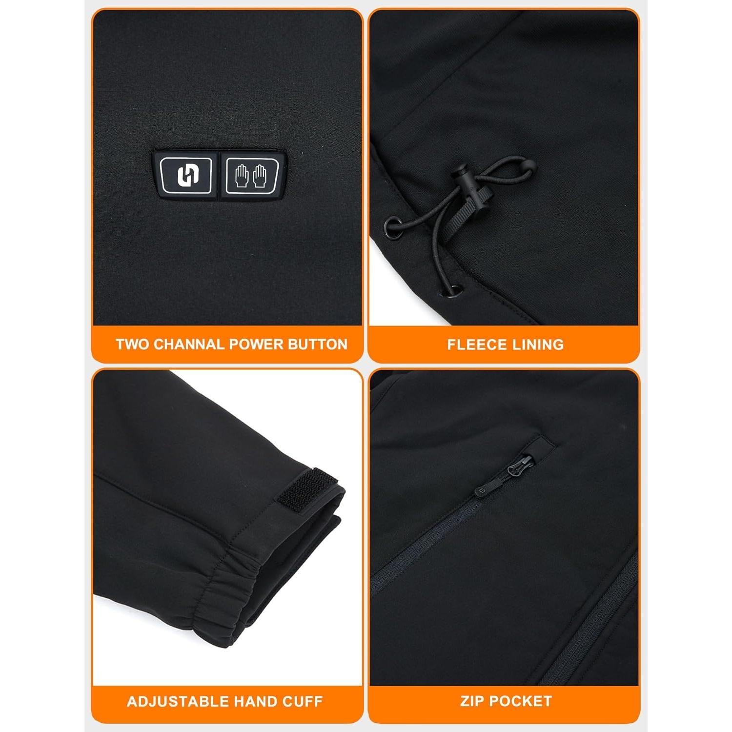 Chaqueta Calentada HENNCHEE Mujer 12V 16000mAh Impermeable