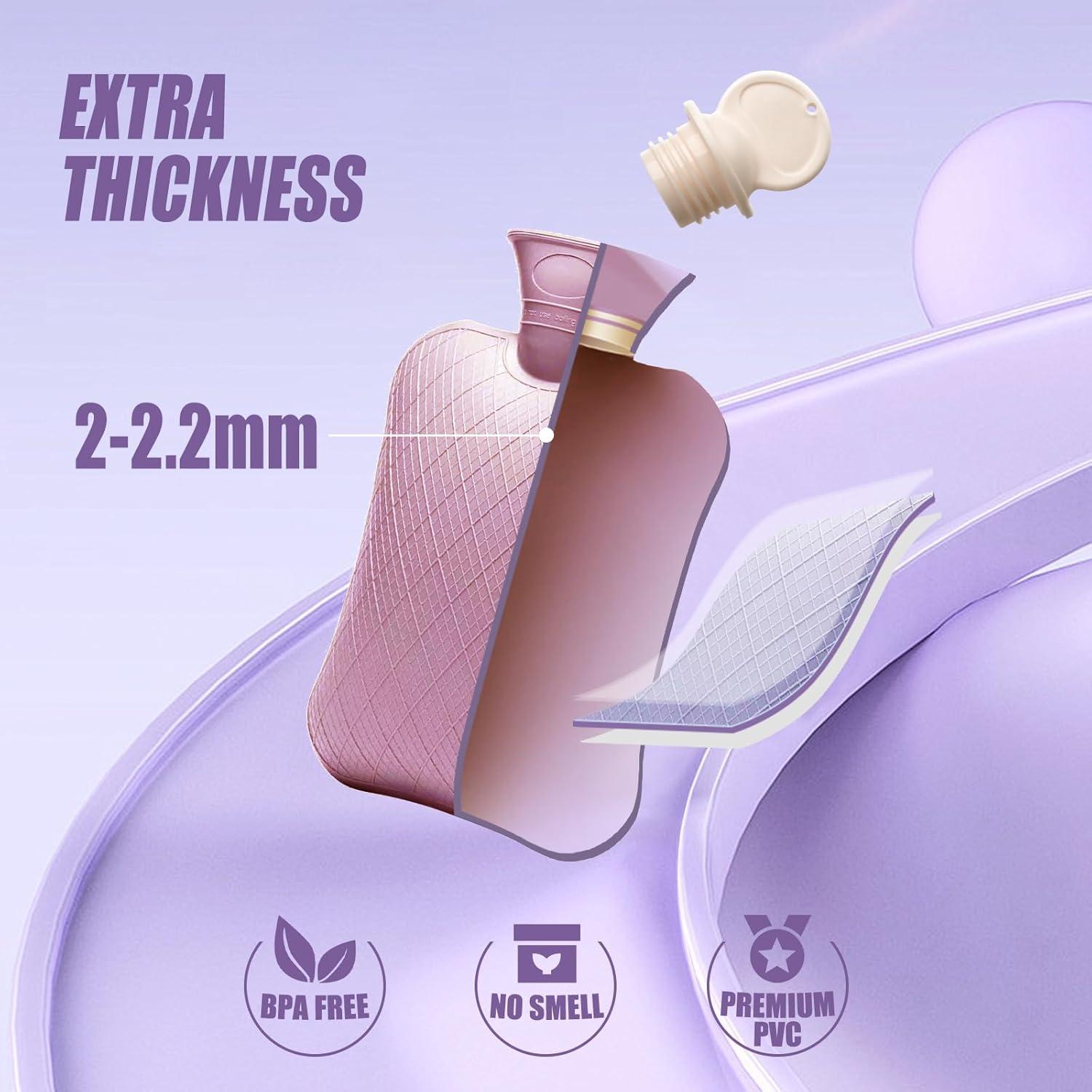 Bolsa de Agua Caliente FORICOM 2L Rosa para Calambres Menstruales