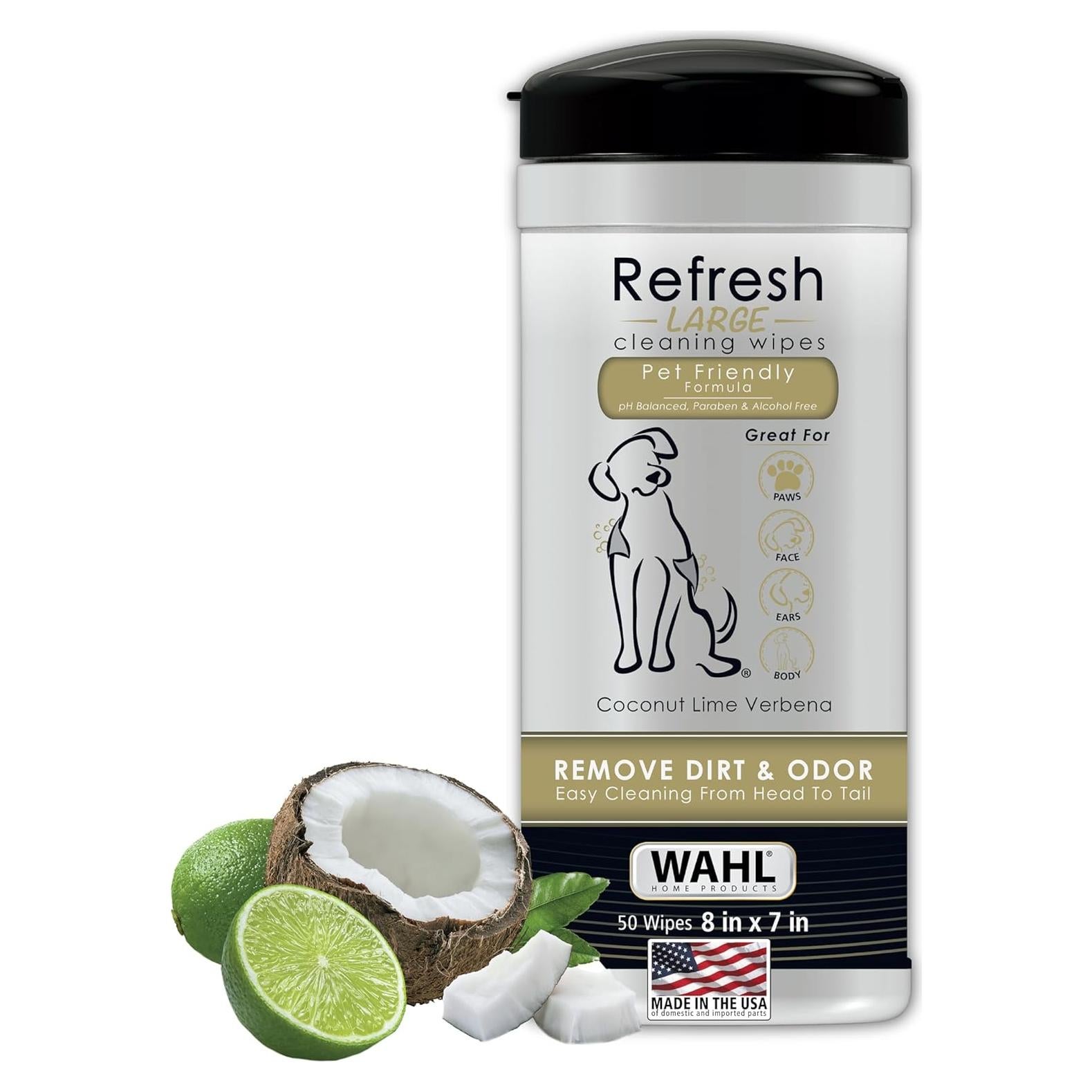 Toallitas de Limpieza Wahl para Perros - 50 Unidades - Fórmula Natural