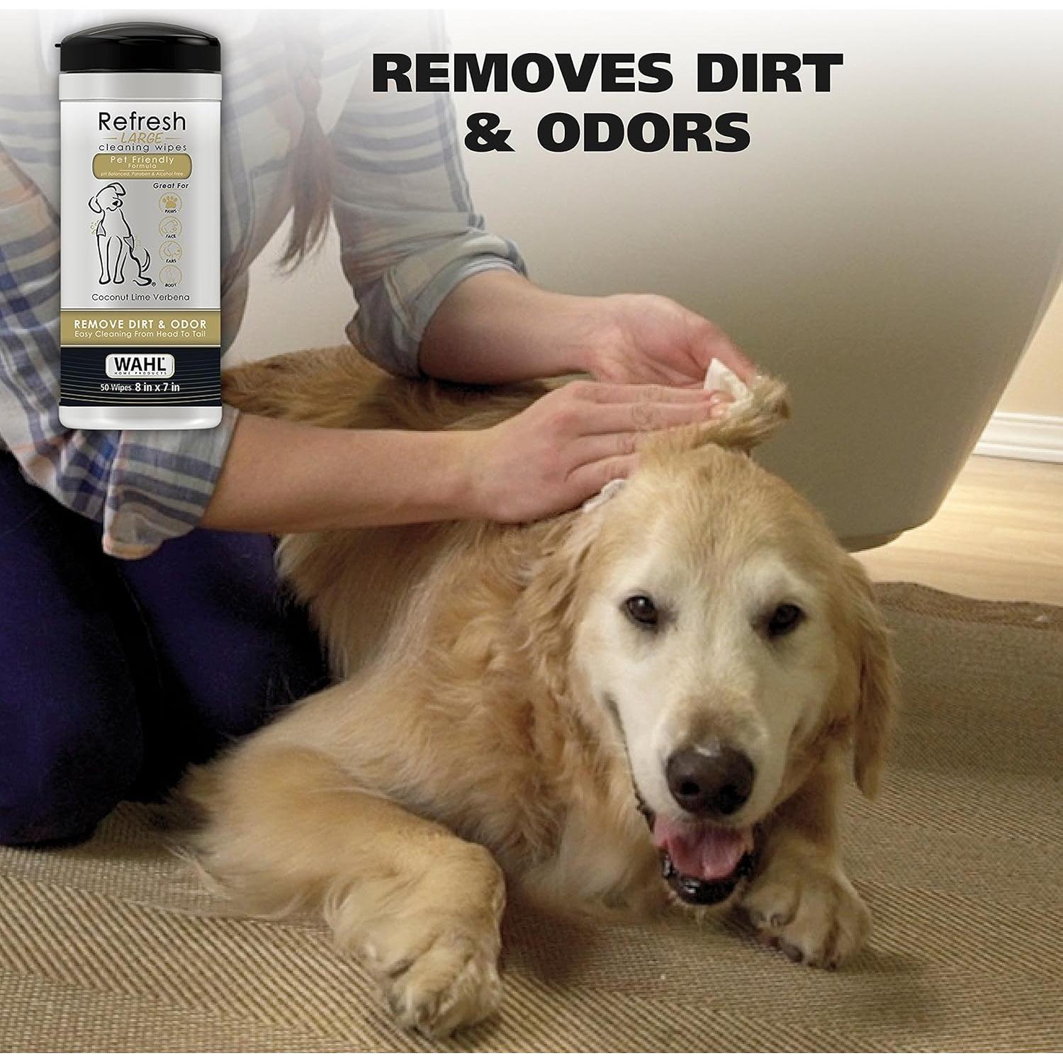 Toallitas de Limpieza Wahl para Perros - 50 Unidades - Fórmula Natural