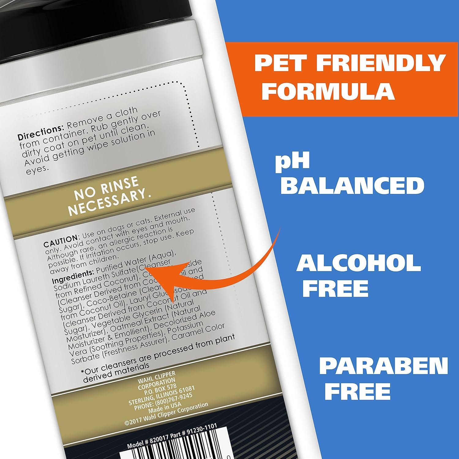 Toallitas de Limpieza Wahl para Perros - 50 Unidades - Fórmula Natural