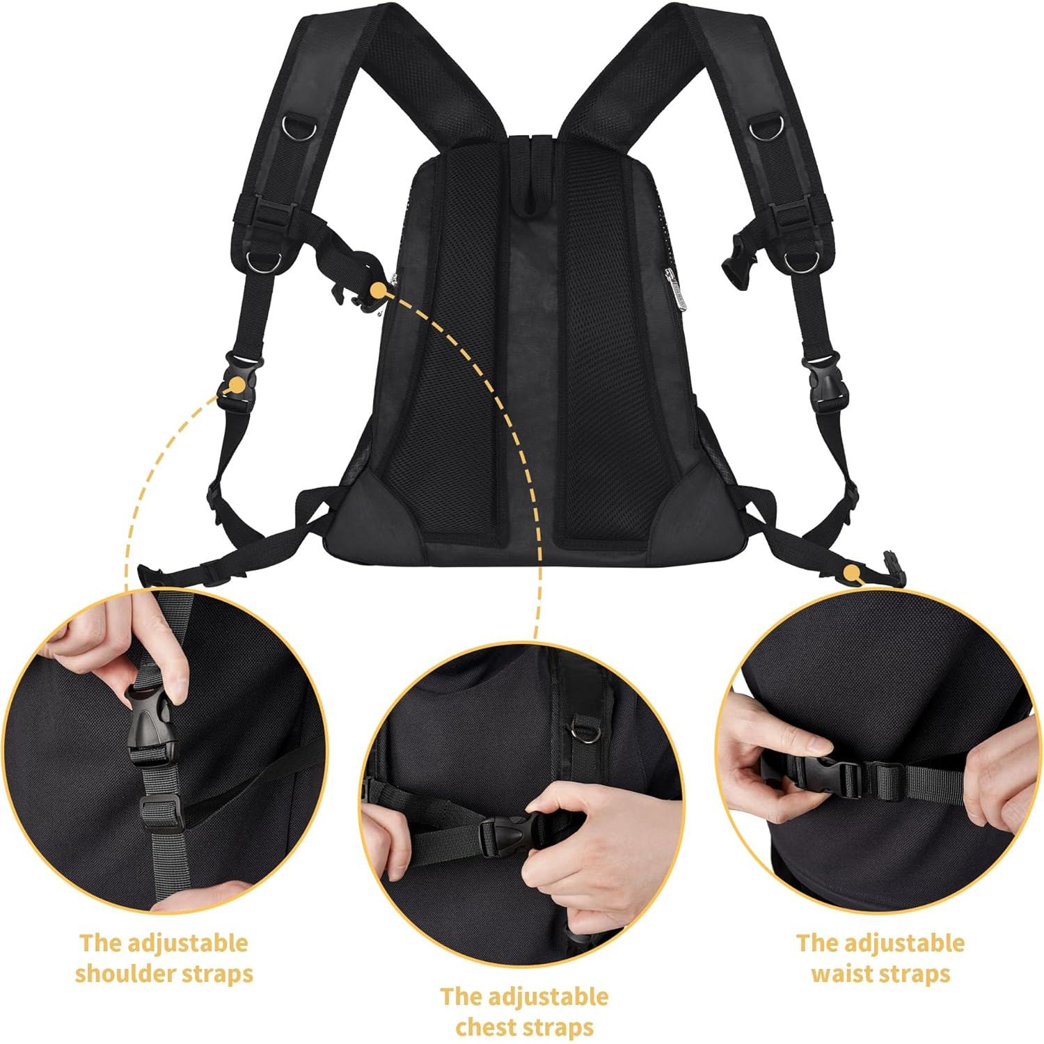 Mochila Porta Perro WOYYHO Negra S (0.9-2 kg) Ventilada