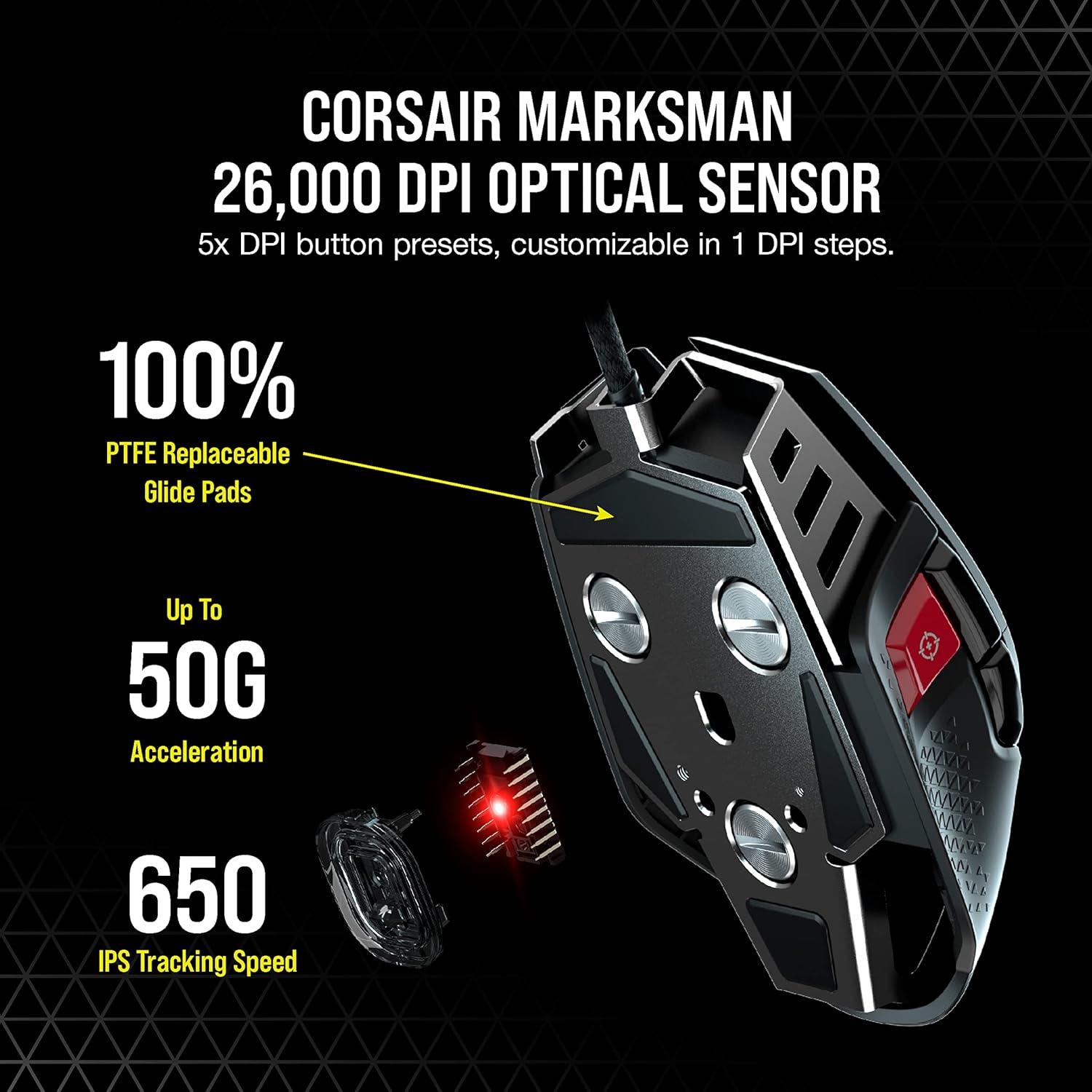 Ratón Gaming Corsair M65 RGB Ultra 26000 DPI Óptico Negro