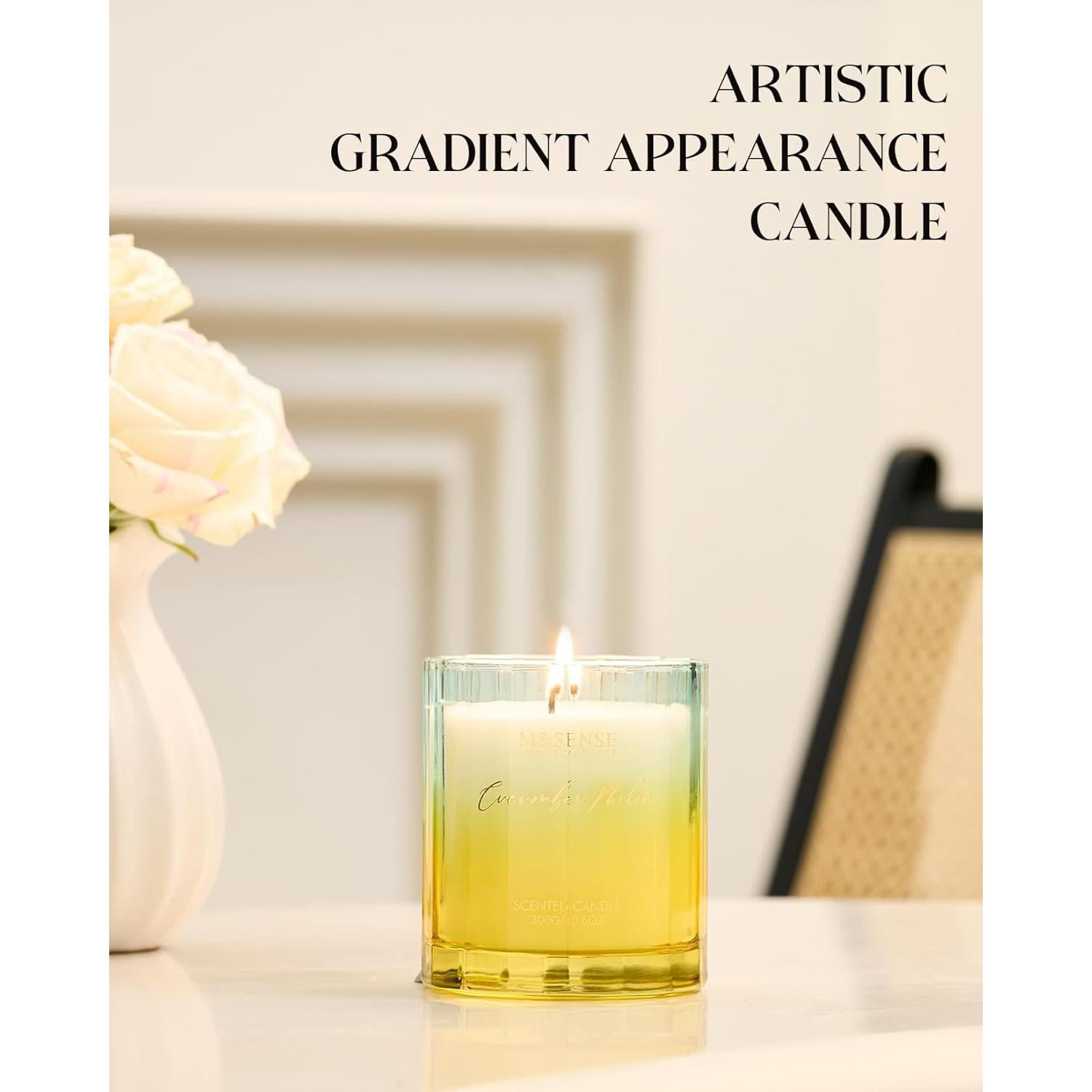 Vela Aromática M&SENSE Melón y Pepino 300g Cera Soja 60h