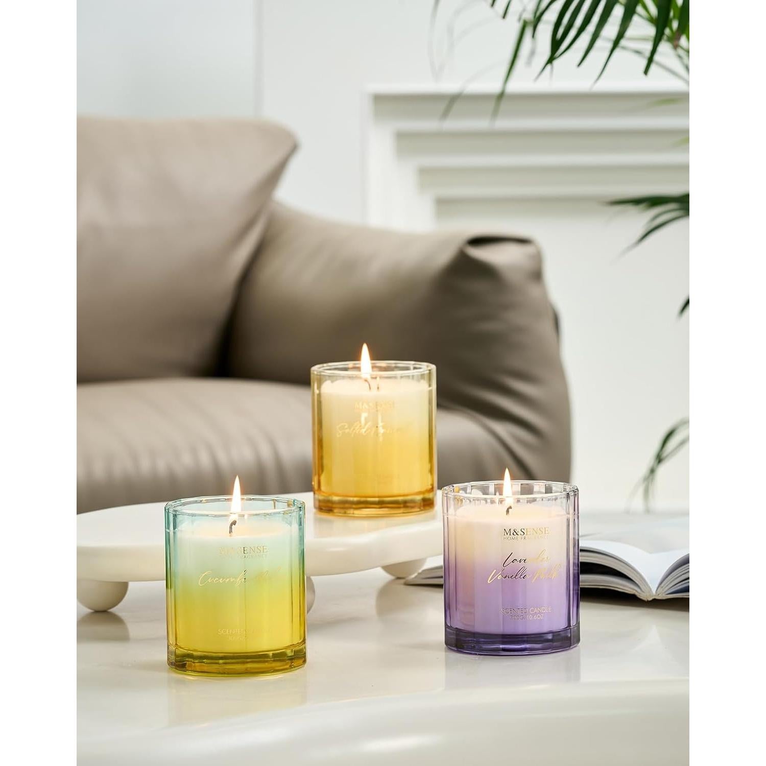 Vela Aromática M&SENSE Melón y Pepino 300g Cera Soja 60h