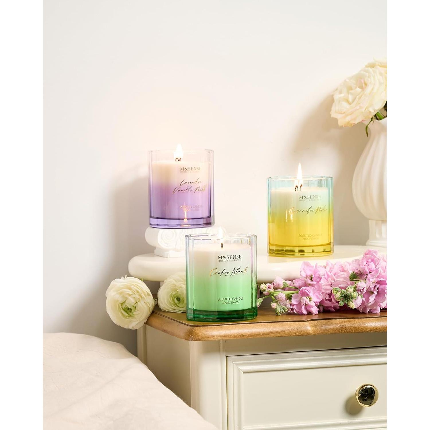 Vela Aromática M&SENSE Melón y Pepino 300g Cera Soja 60h