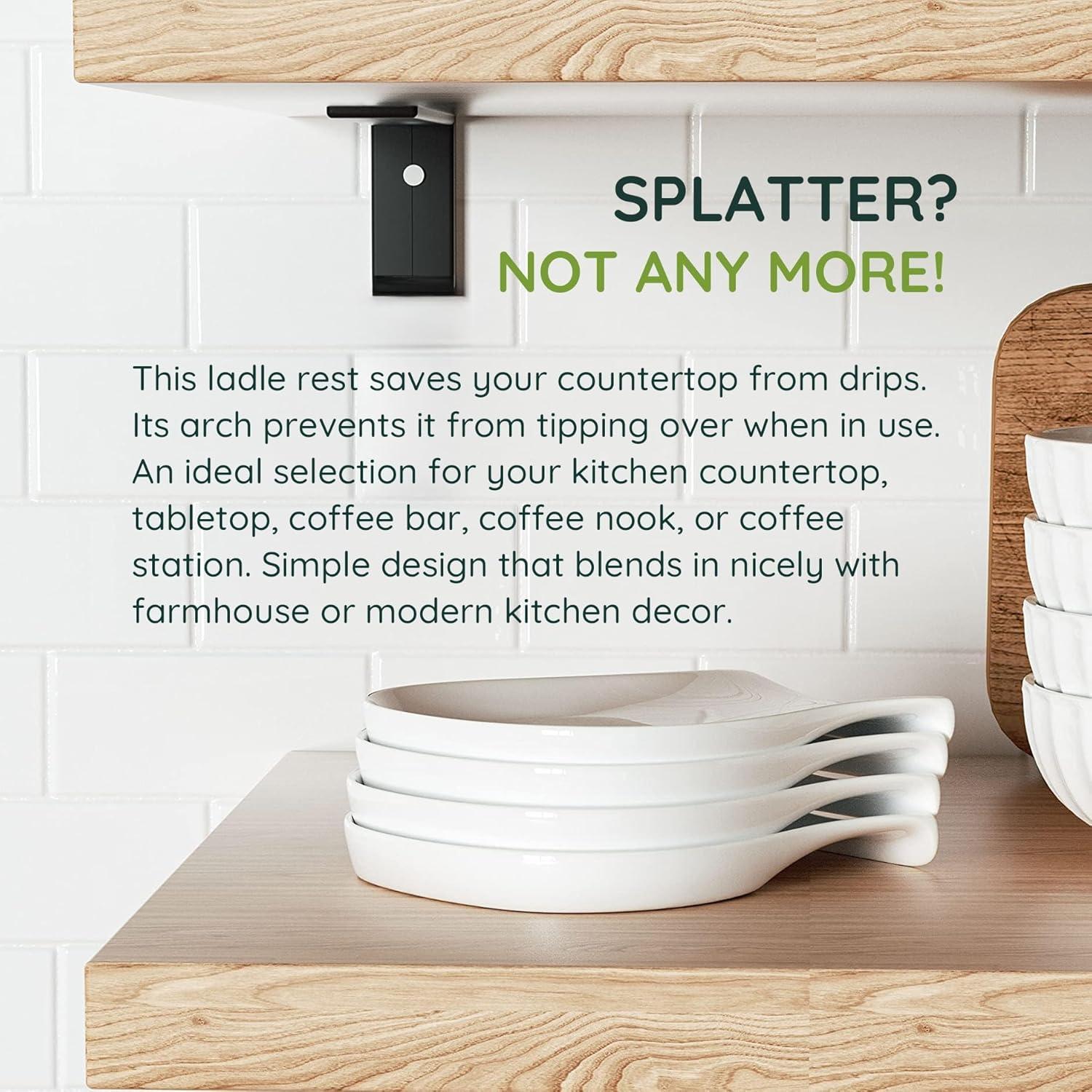 Soporte para cucharas HOMBENE 11.4 cm porcelana blanca