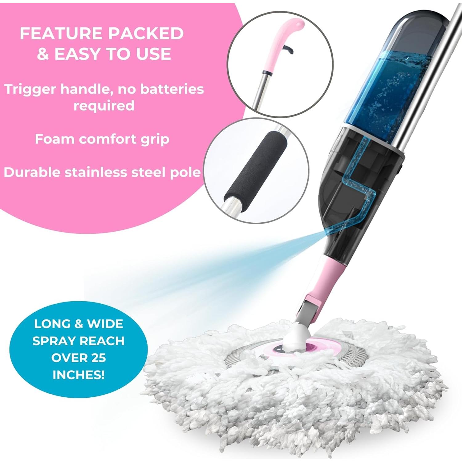 Kit de Mopa Spray True & Tidy SPRAY-360 con 3 Cabezas Intercambiables