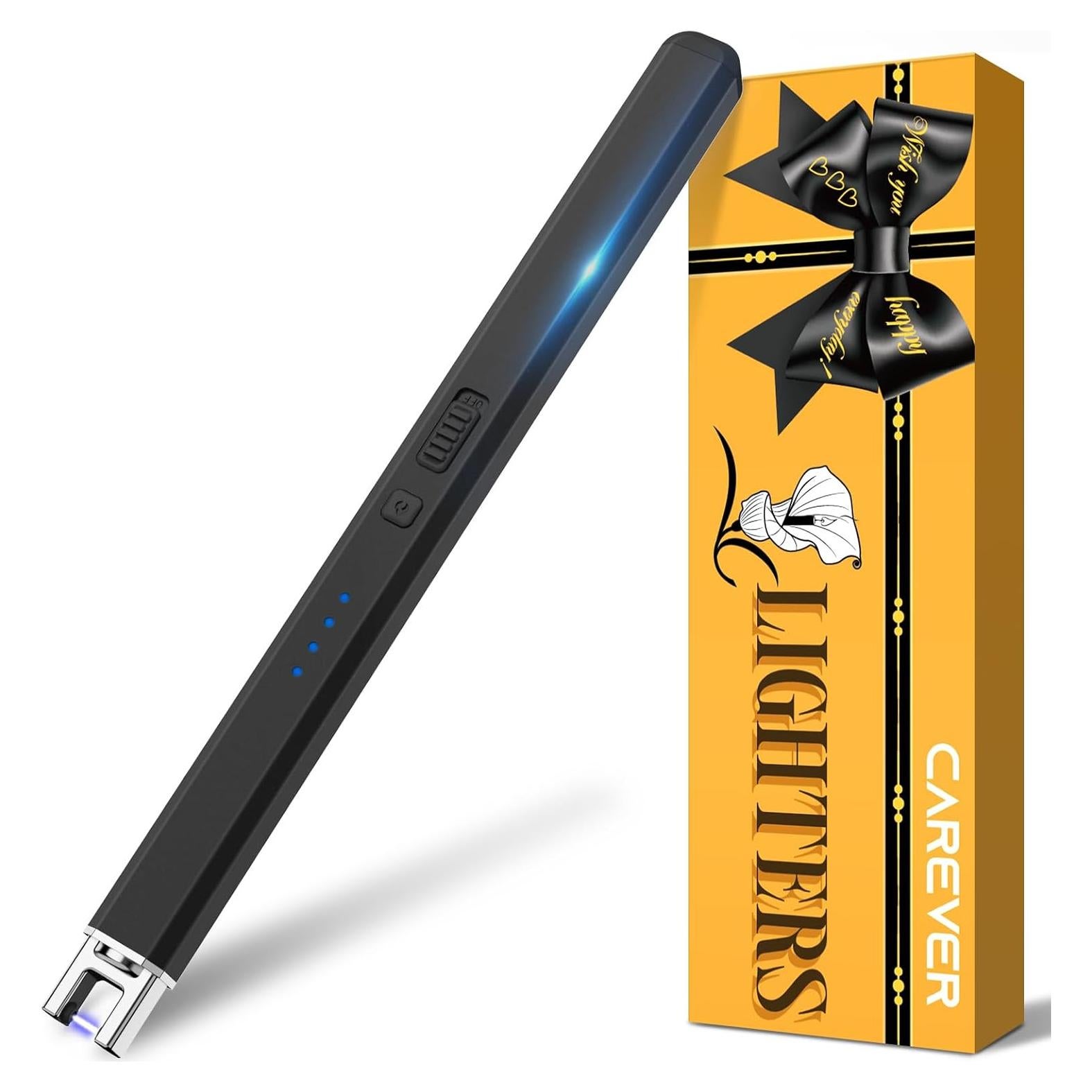 Encendedor Eléctrico Recargable CAREVER para Velas - Negro