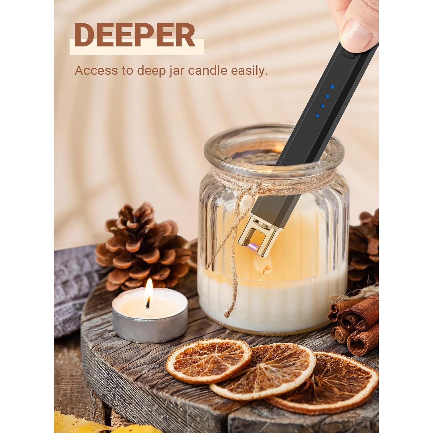 Encendedor Eléctrico Recargable CAREVER para Velas - Negro