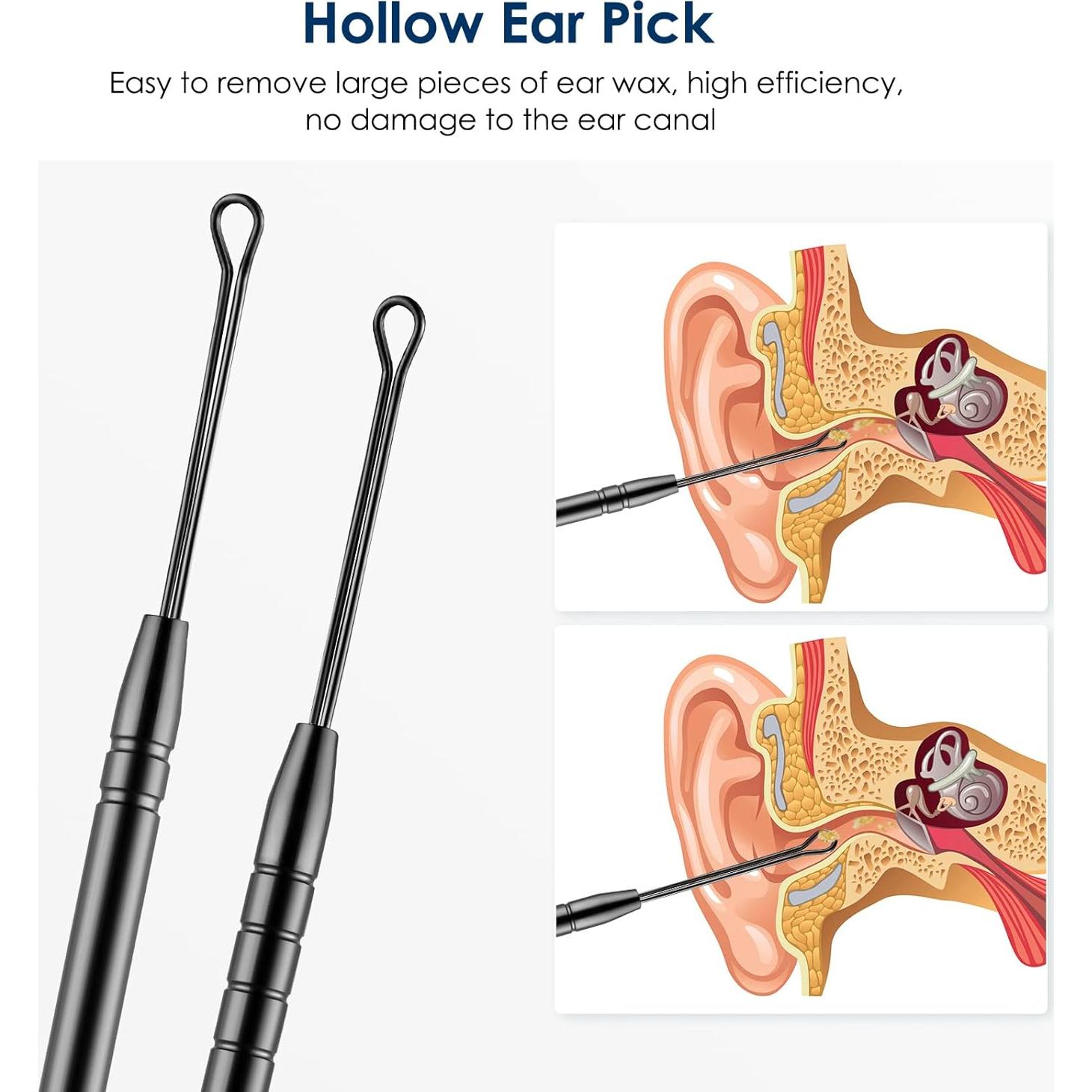 Kit de Limpieza de Oídos ECKXCH - 6 Herramientas de Acero Inoxidable