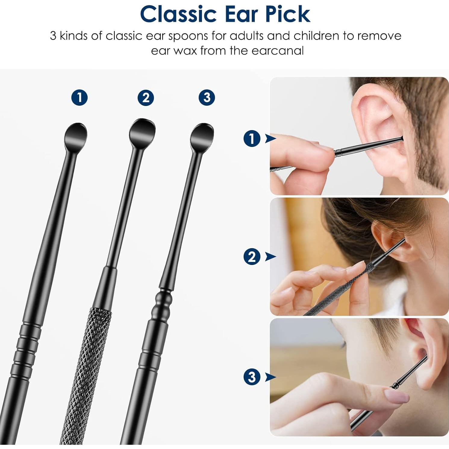 Kit de Limpieza de Oídos ECKXCH - 6 Herramientas de Acero Inoxidable