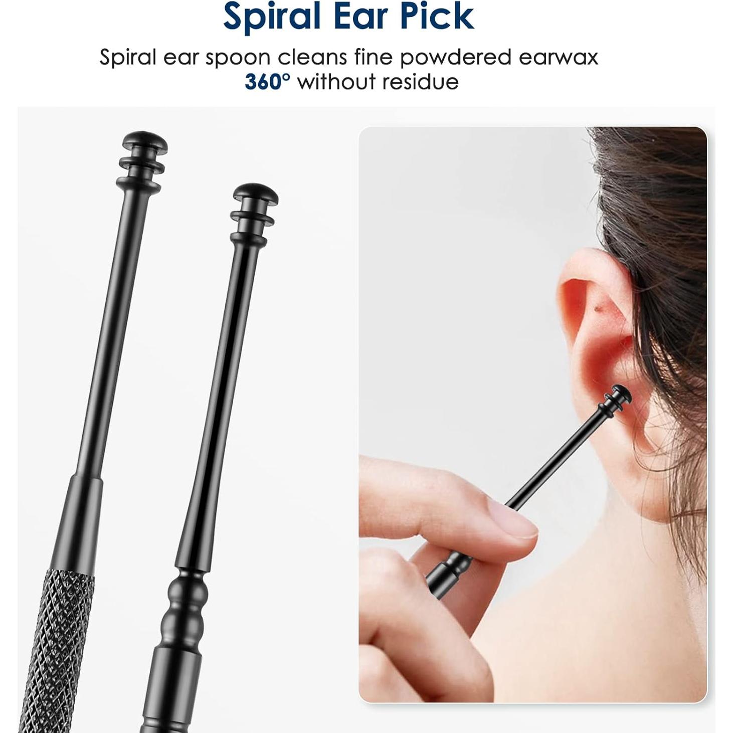 Kit de Limpieza de Oídos ECKXCH - 6 Herramientas de Acero Inoxidable