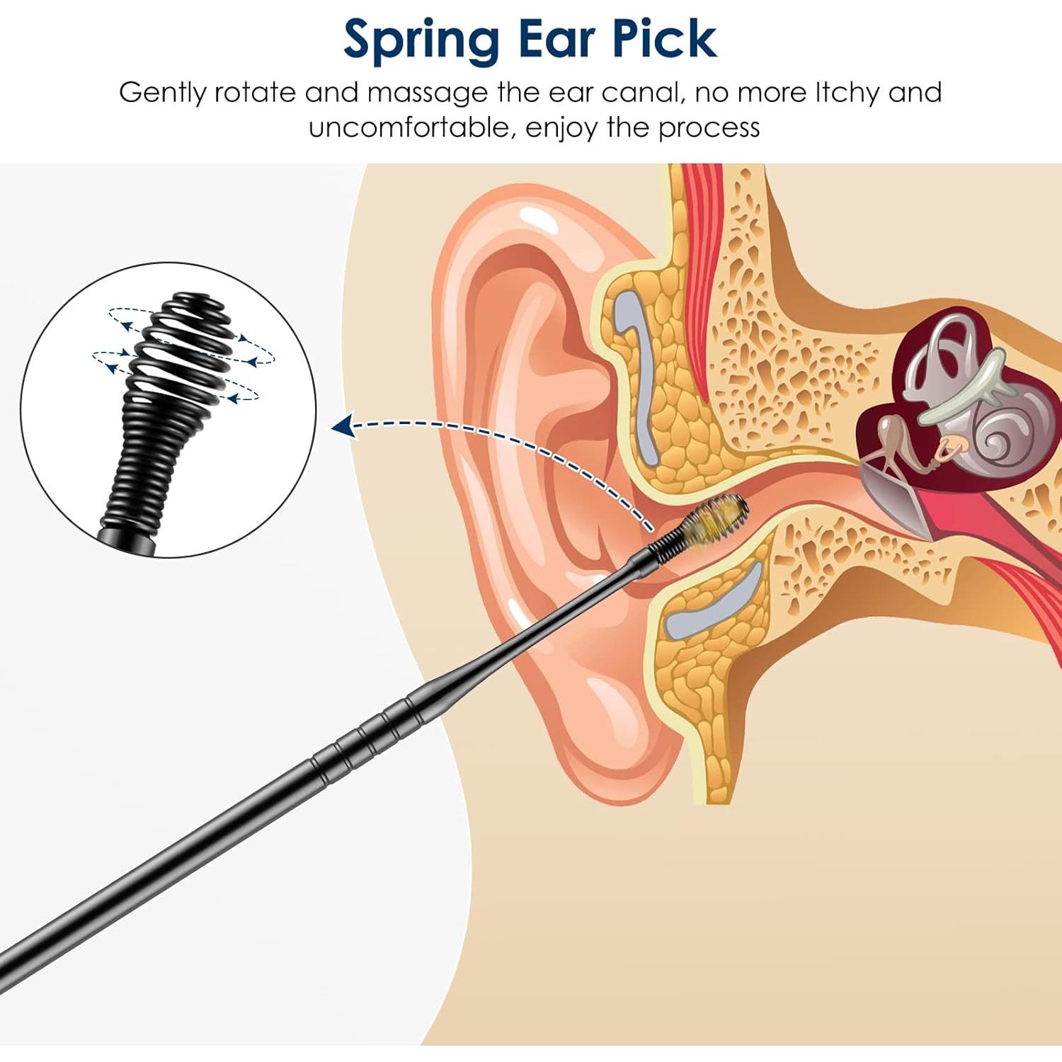 Kit de Limpieza de Oídos ECKXCH - 6 Herramientas de Acero Inoxidable
