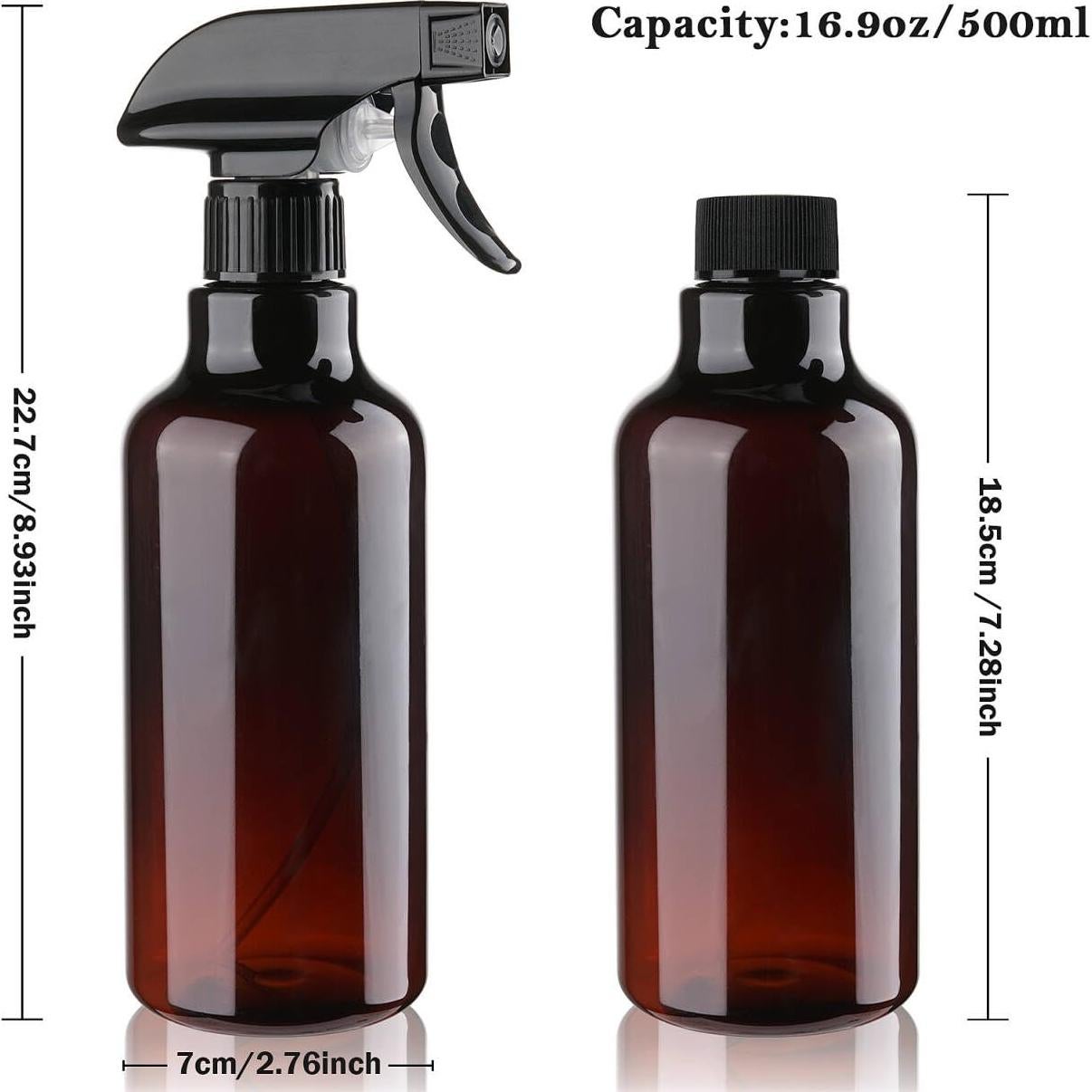 Set de 2 Botellas de Spray Plástico Hethyo 500ml Ámbar