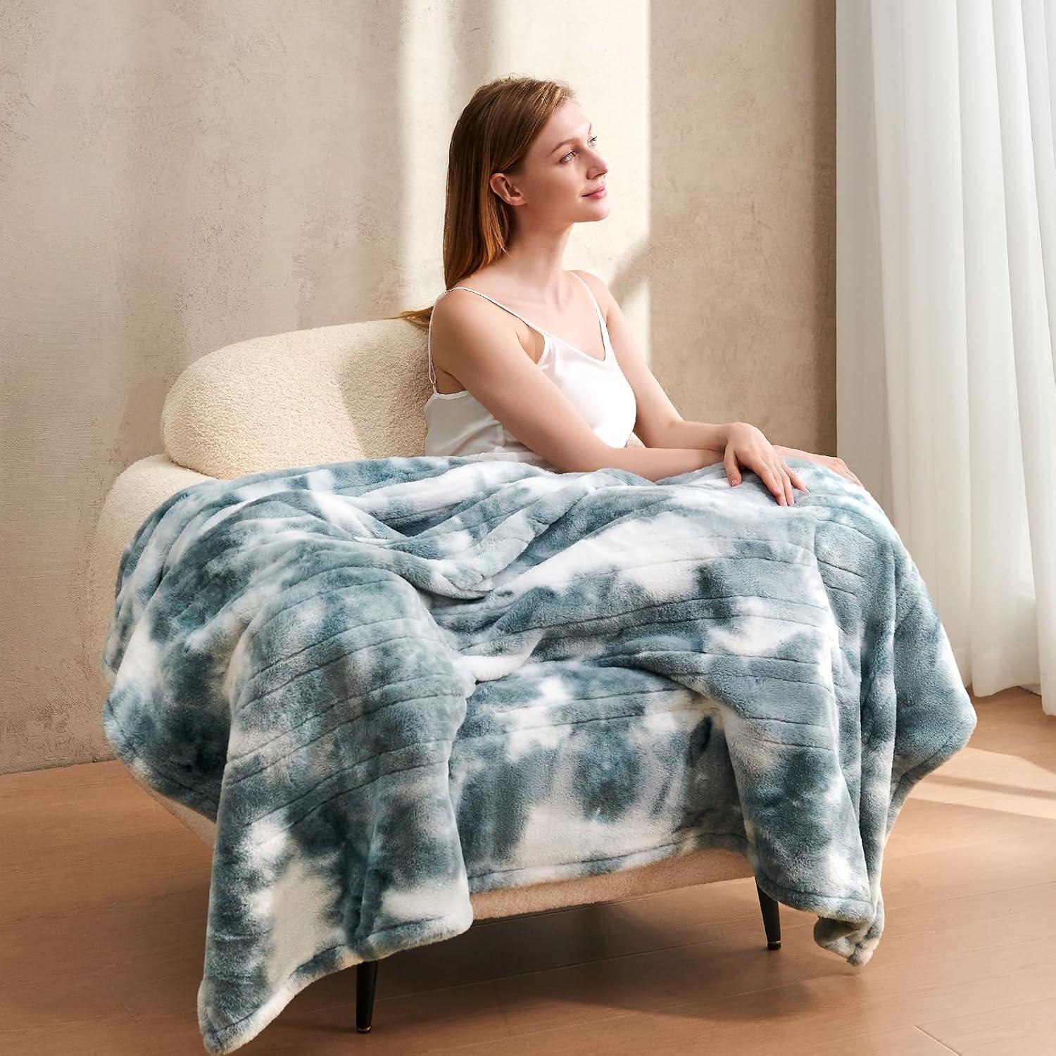 Manta Eléctrica PTQ Reina 213x229cm Azul Suave 6 Niveles Calor