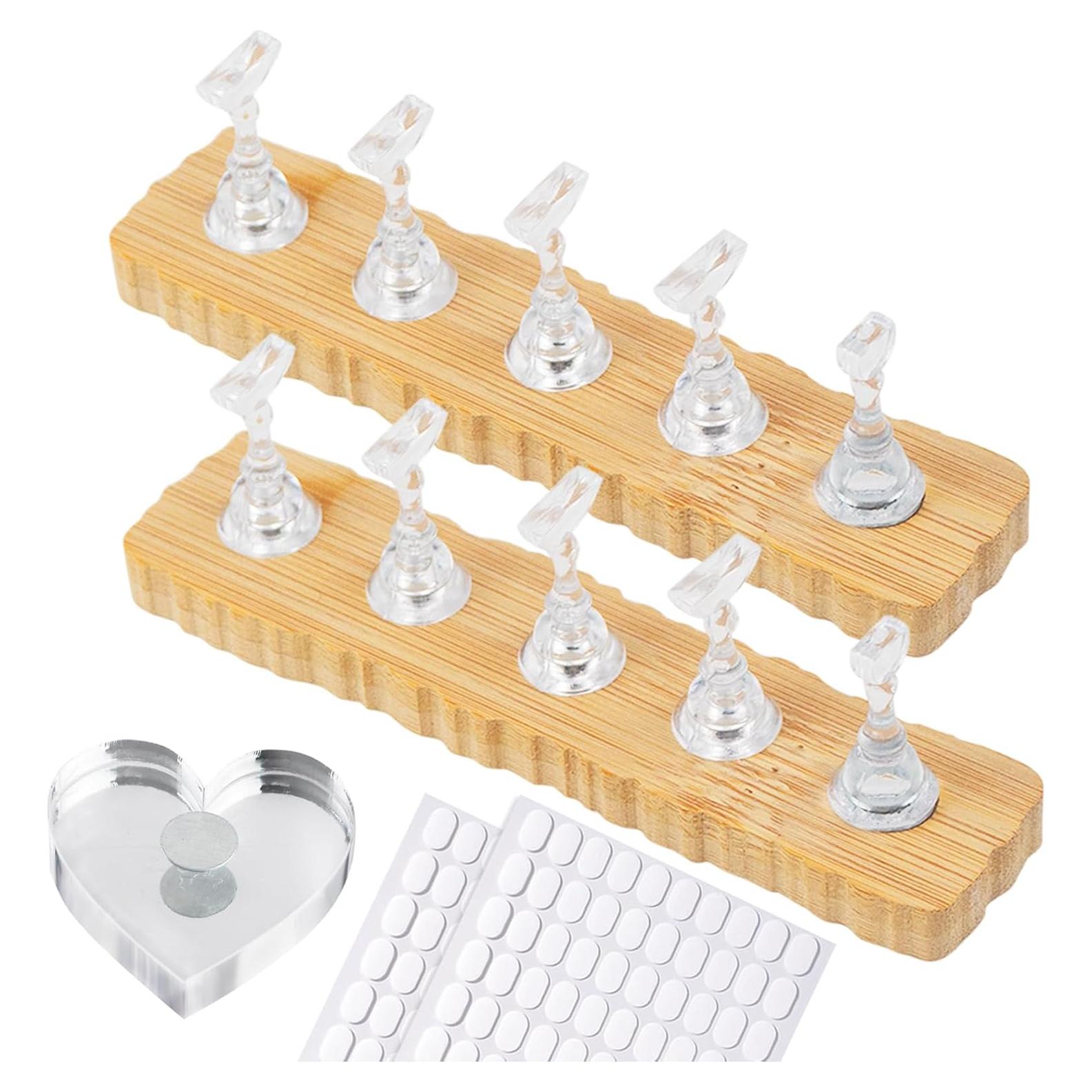 Soporte de Uñas Postizas Magnético de Madera ESUOHYM Mediano